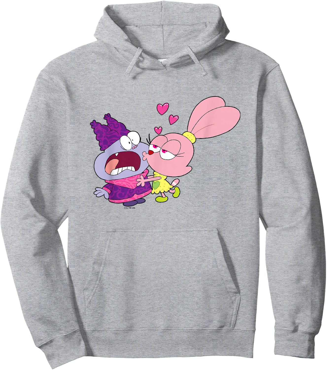 Chowder Valentine's Day Panini Kissing A Terrified Chowder Hoodie - Hoodie | Ash