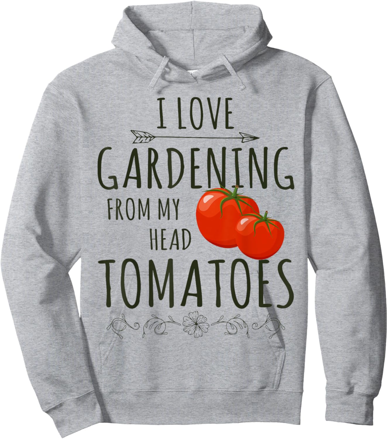 Love Gardening From My Head Tomato Whisperer Tending Farmer Hoodie - Hoodie | Ash