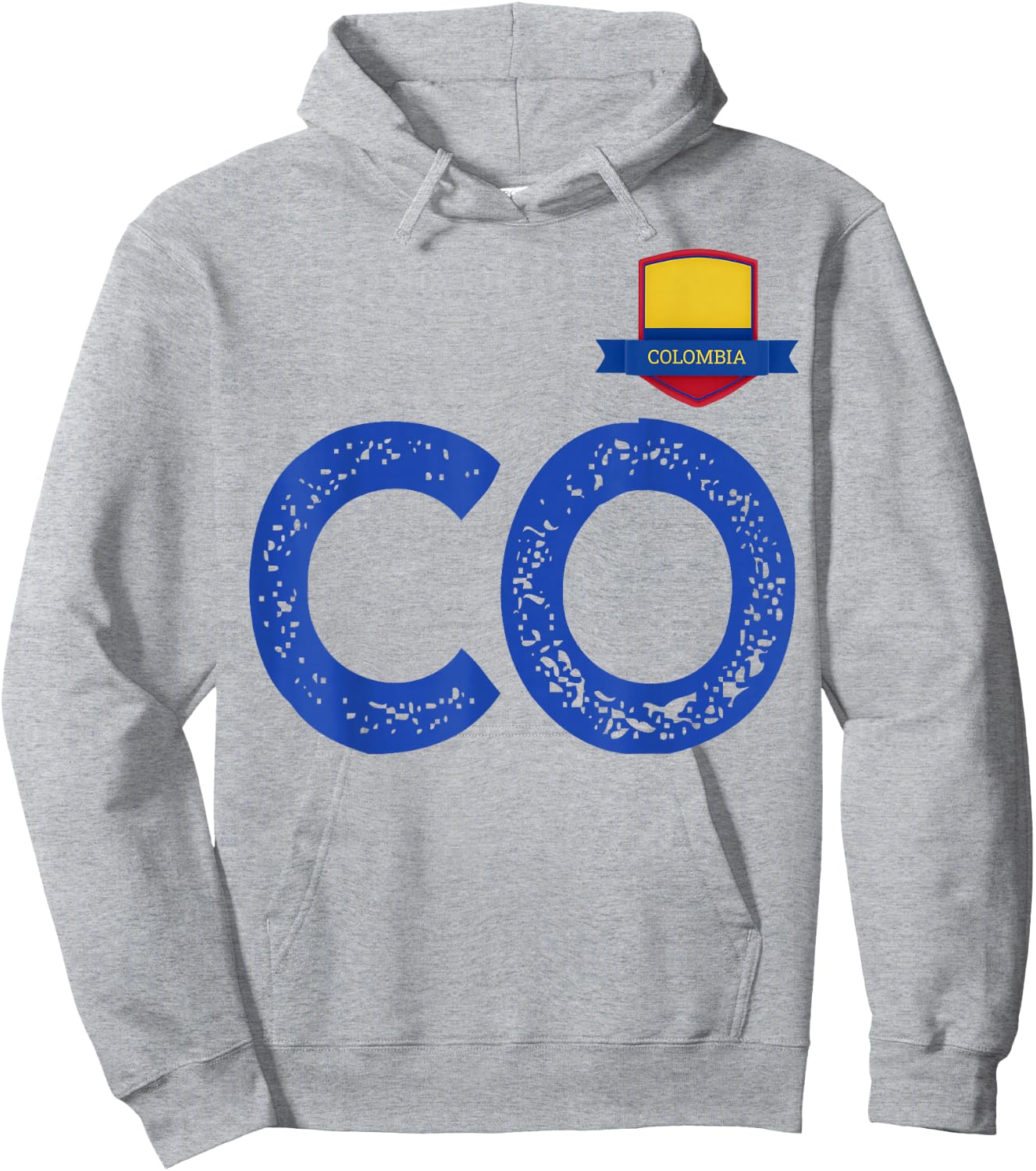 Colombia Human-Flag Letter C and O Colombian Hoodie - Hoodie | Ash