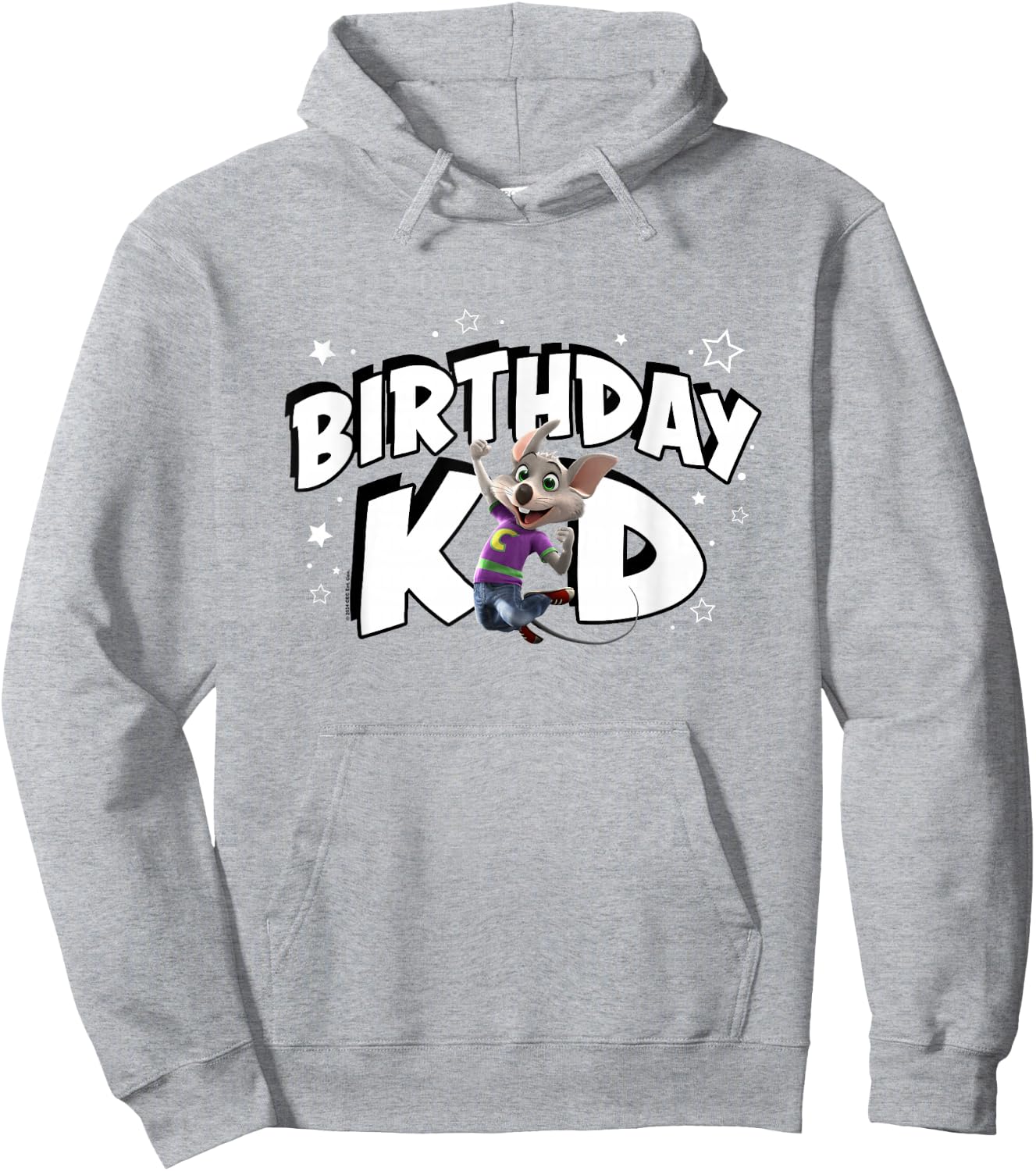 Chuck E. Cheese Birthday Kid Celebration Chuck Logo Hoodie - Hoodie | Ash