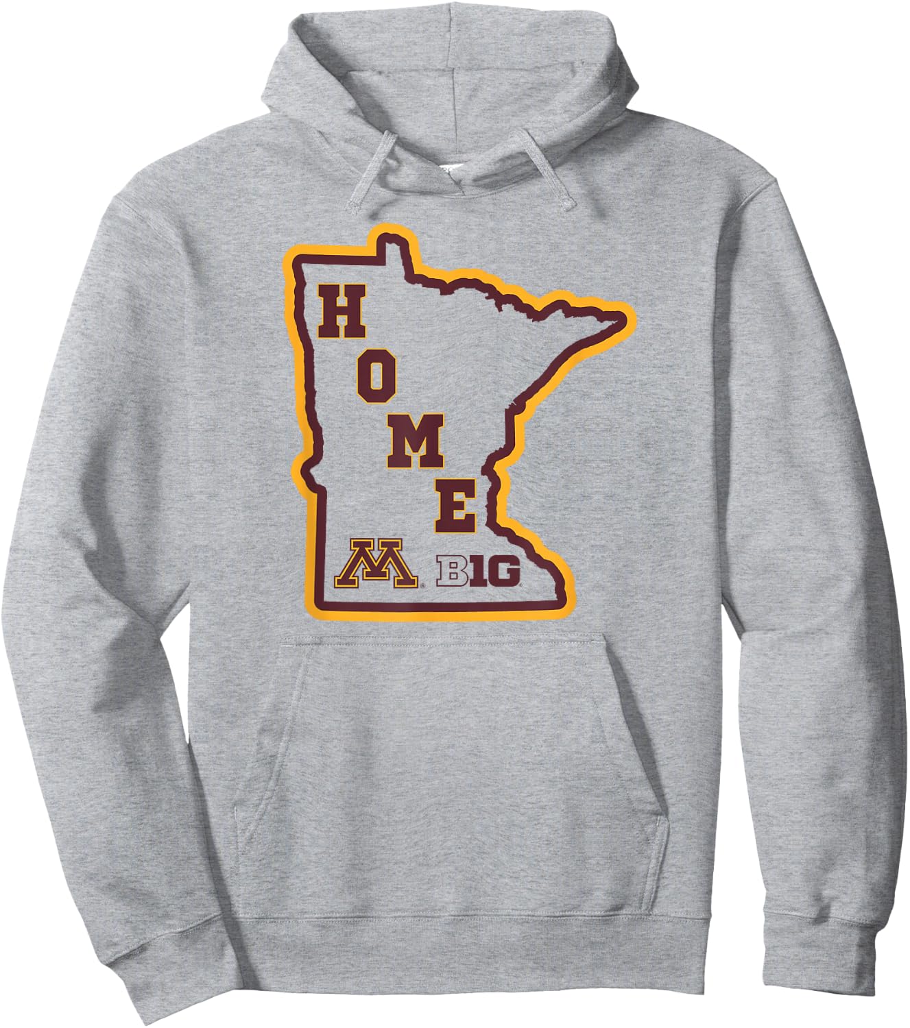 Minnesota Golden Gophers Big 10 Home State Logo Hoodie - Hoodie | Ash