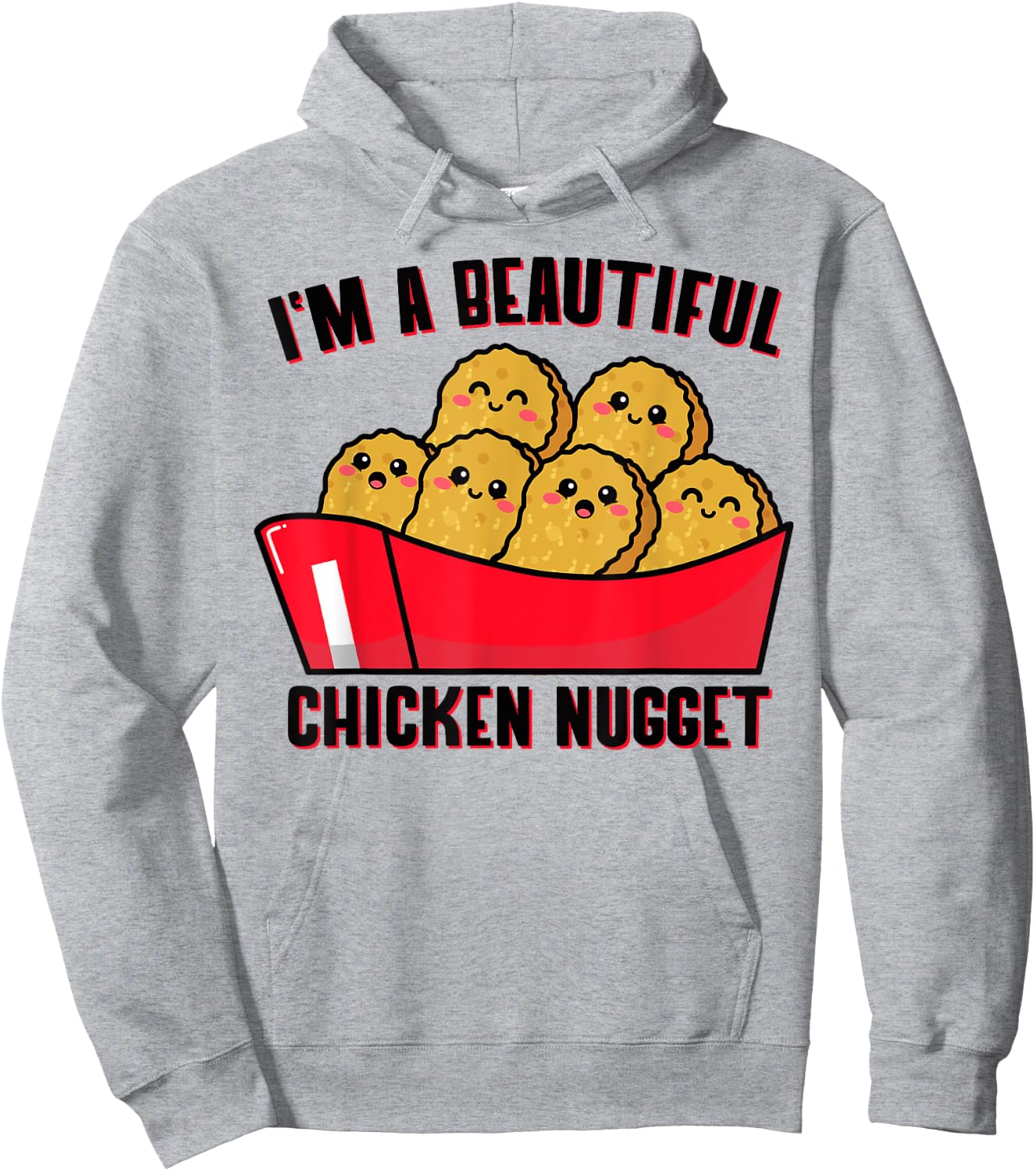 i'm a beautiful Chicken Nugget Costume kids Chicken Hoodie - Hoodie | Ash