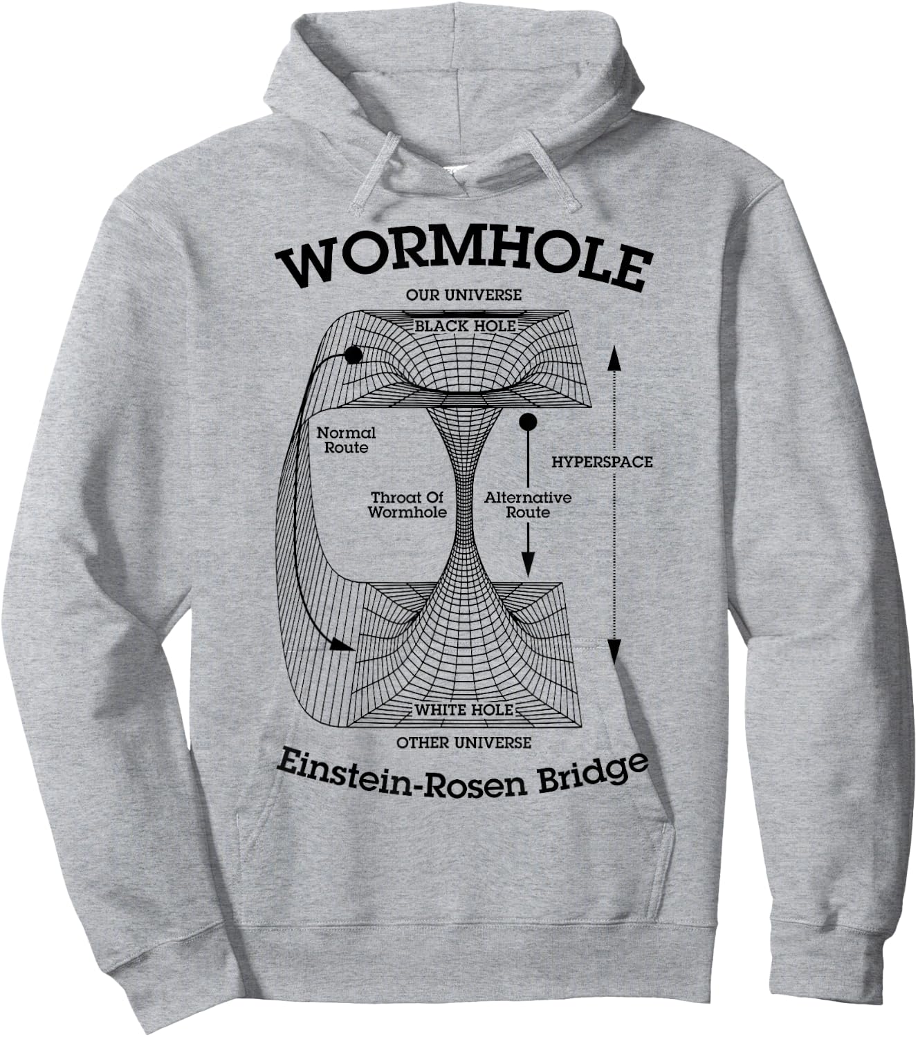 Wormhole Einstein-Rosen Bridge Black Hole Hyperspace Physics Hoodie - Hoodie | Ash