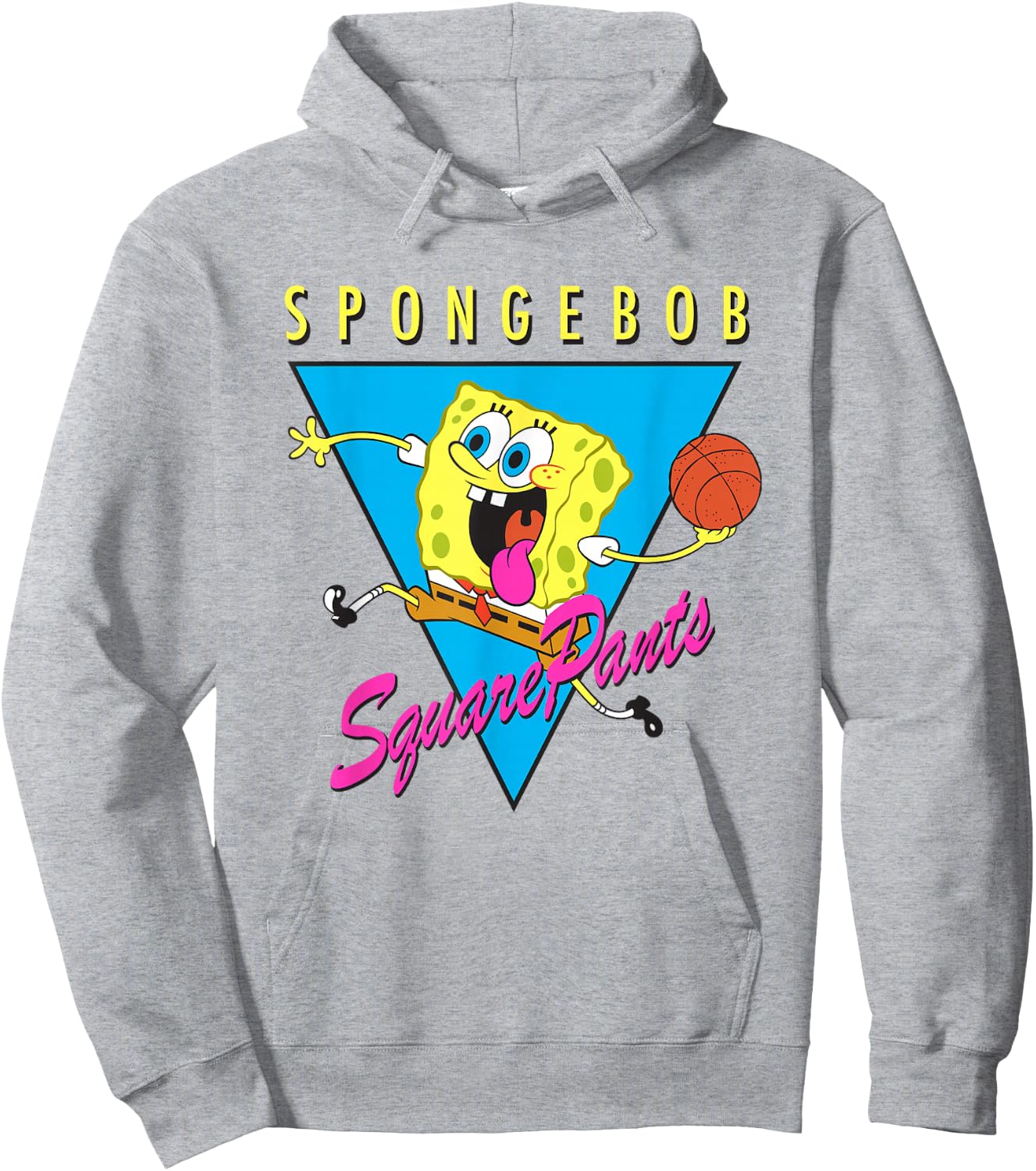 SpongeBob SquarePants Playing Basketball Retro Shot Hoodie - Hoodie | Ash
