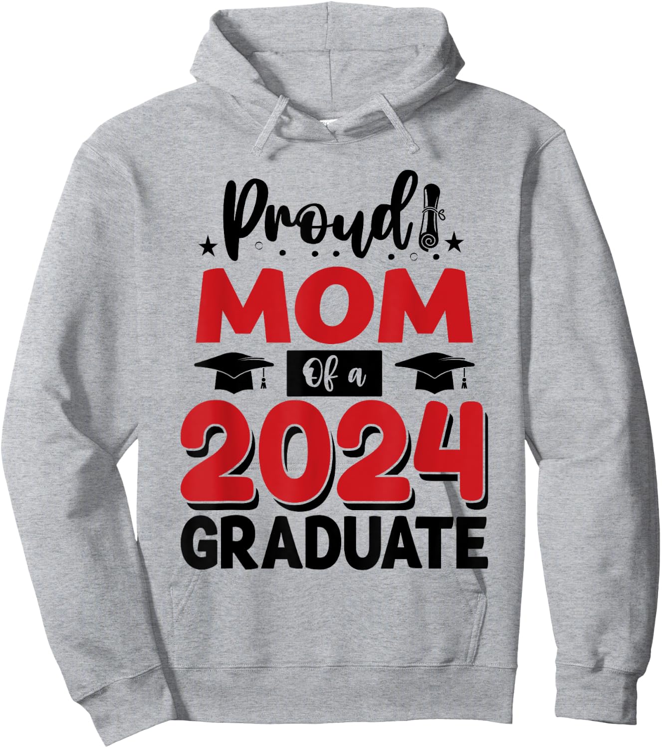 Proud Mom Of A Class Of 2024 Graduate Senior Graduation Hoodie - Hoodie | Ash
