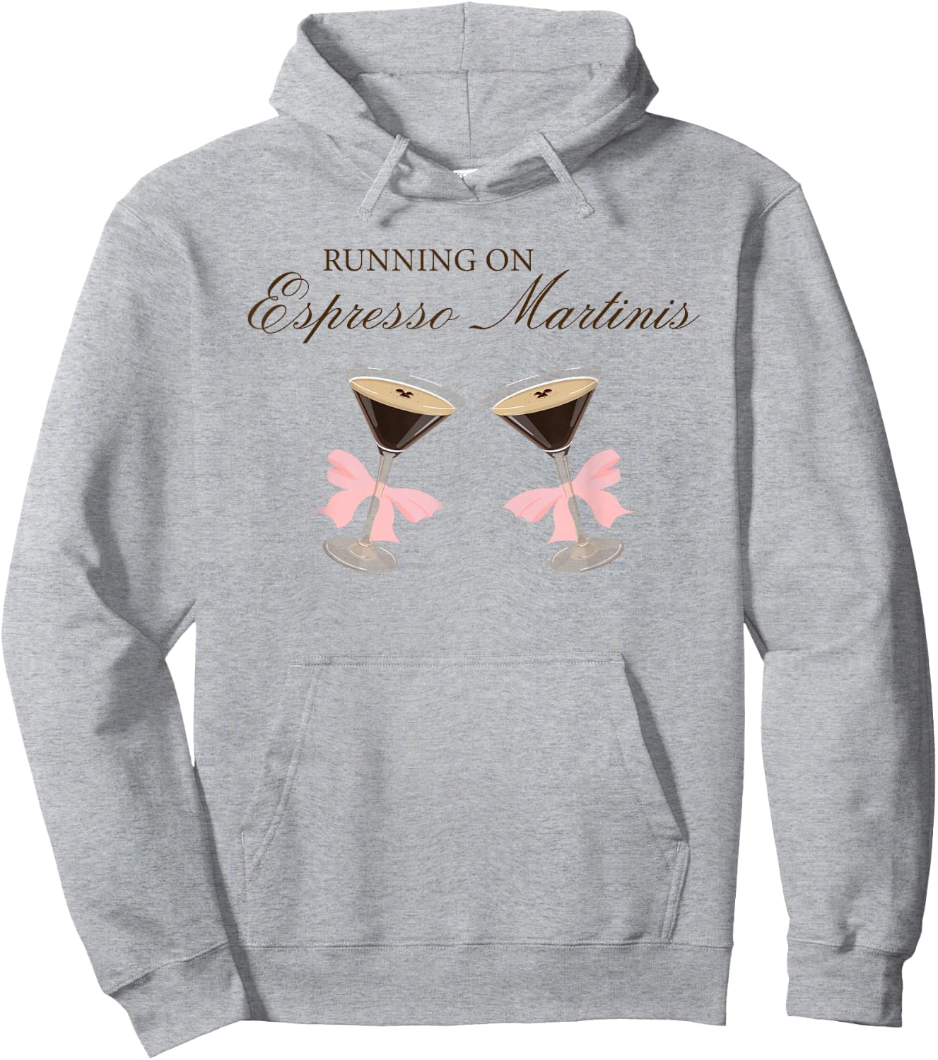 Running on Espresso Martinis Funny Cocktail Lover Saying Hoodie - Hoodie | Ash