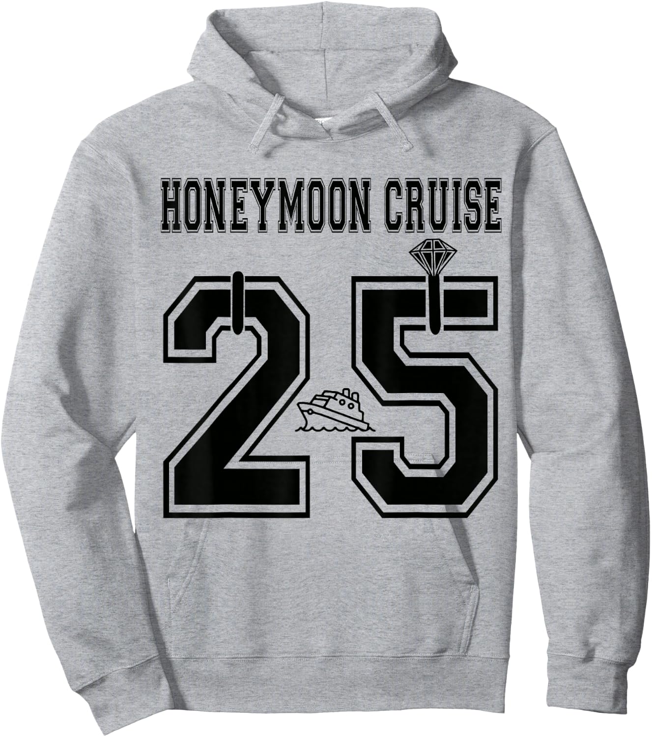 2025 Just Married Honeymoon Cruise Newlyweds Wife Husband Hoodie - Hoodie | Ash