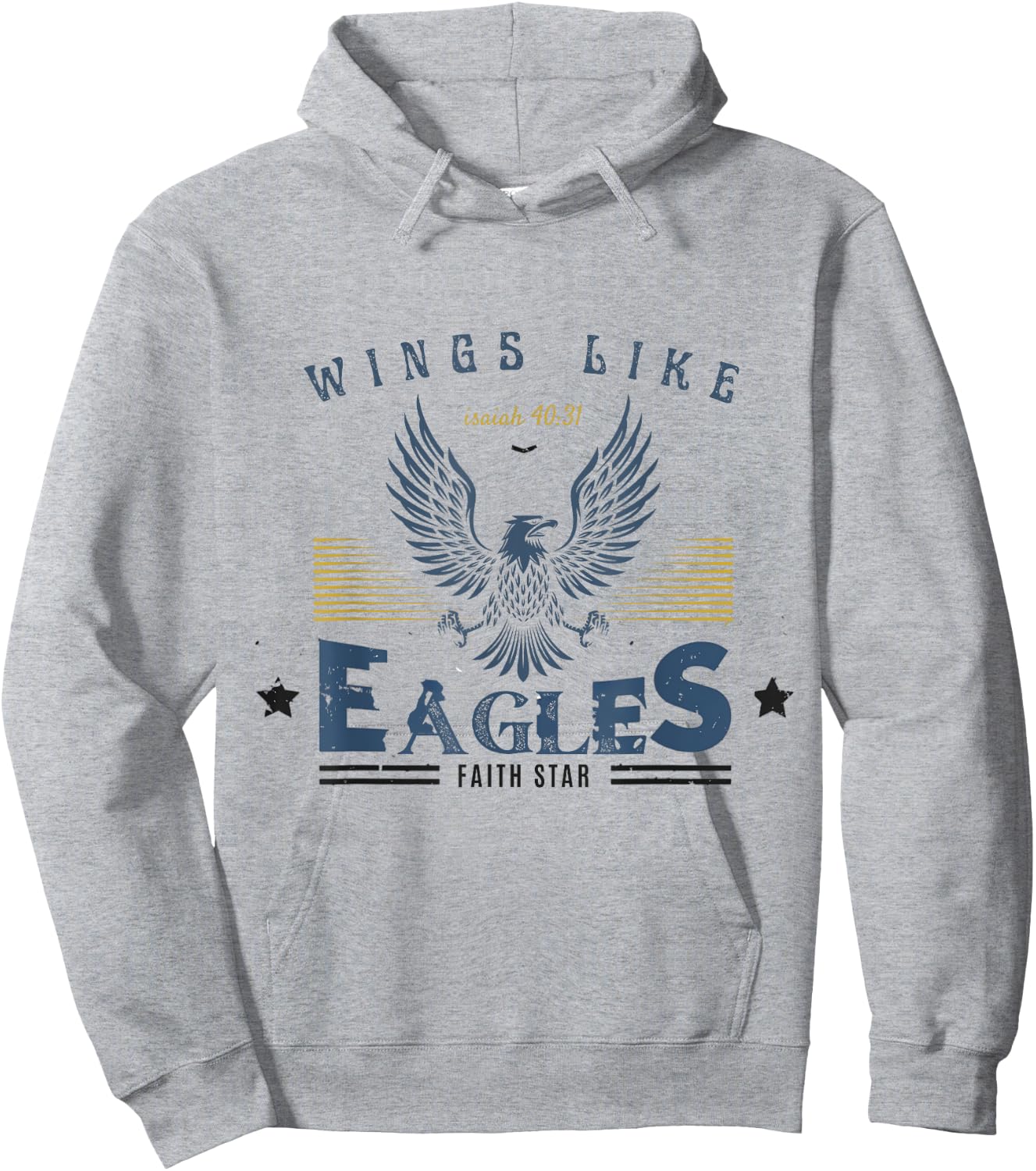 Faith Star - "Wings Like Eagles " vintage Hoodie - Hoodie | Ash