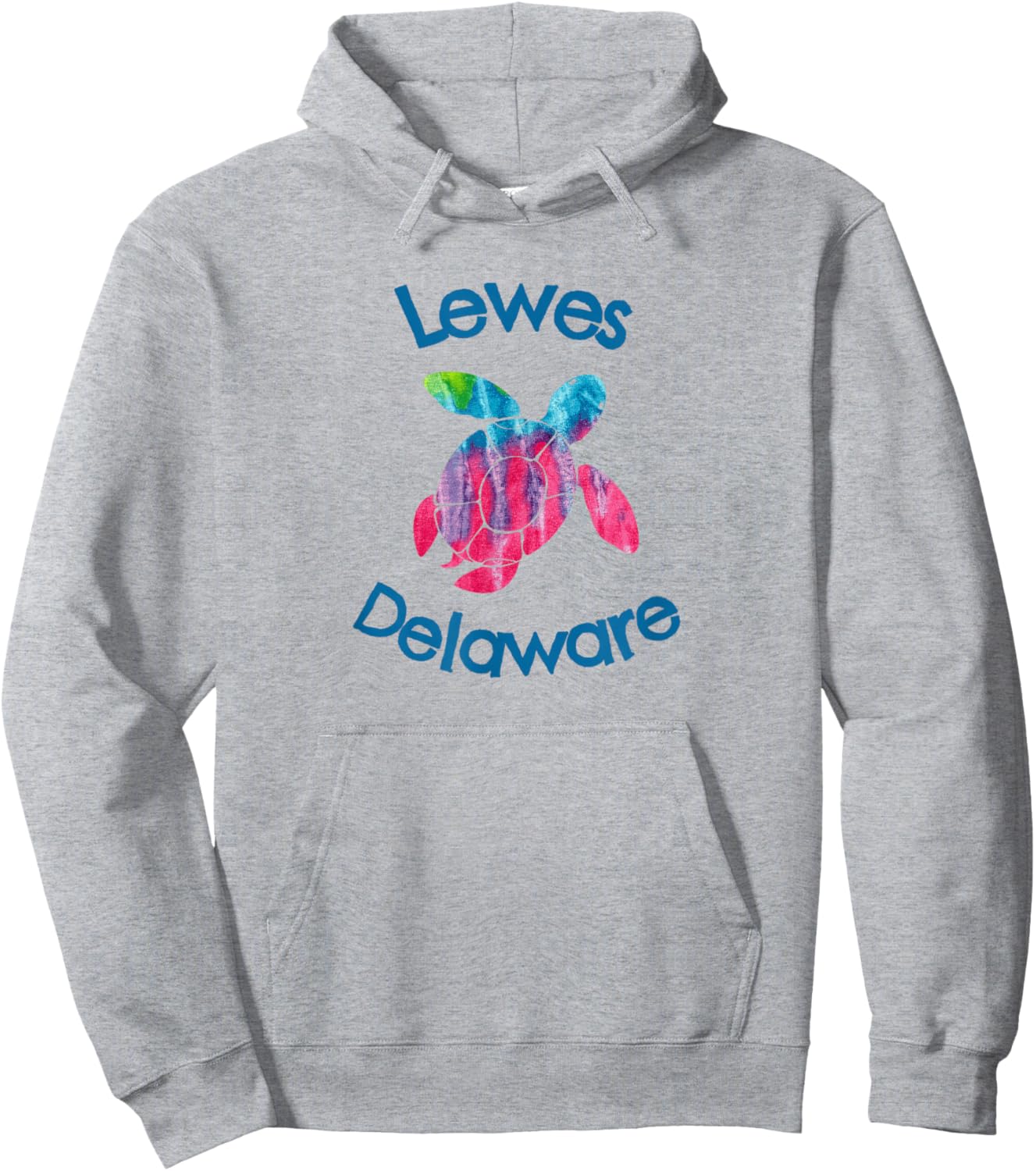Lewes Delaware Beach Rustic Watercolor Loggerhead Turtle Hoodie - Hoodie | Ash