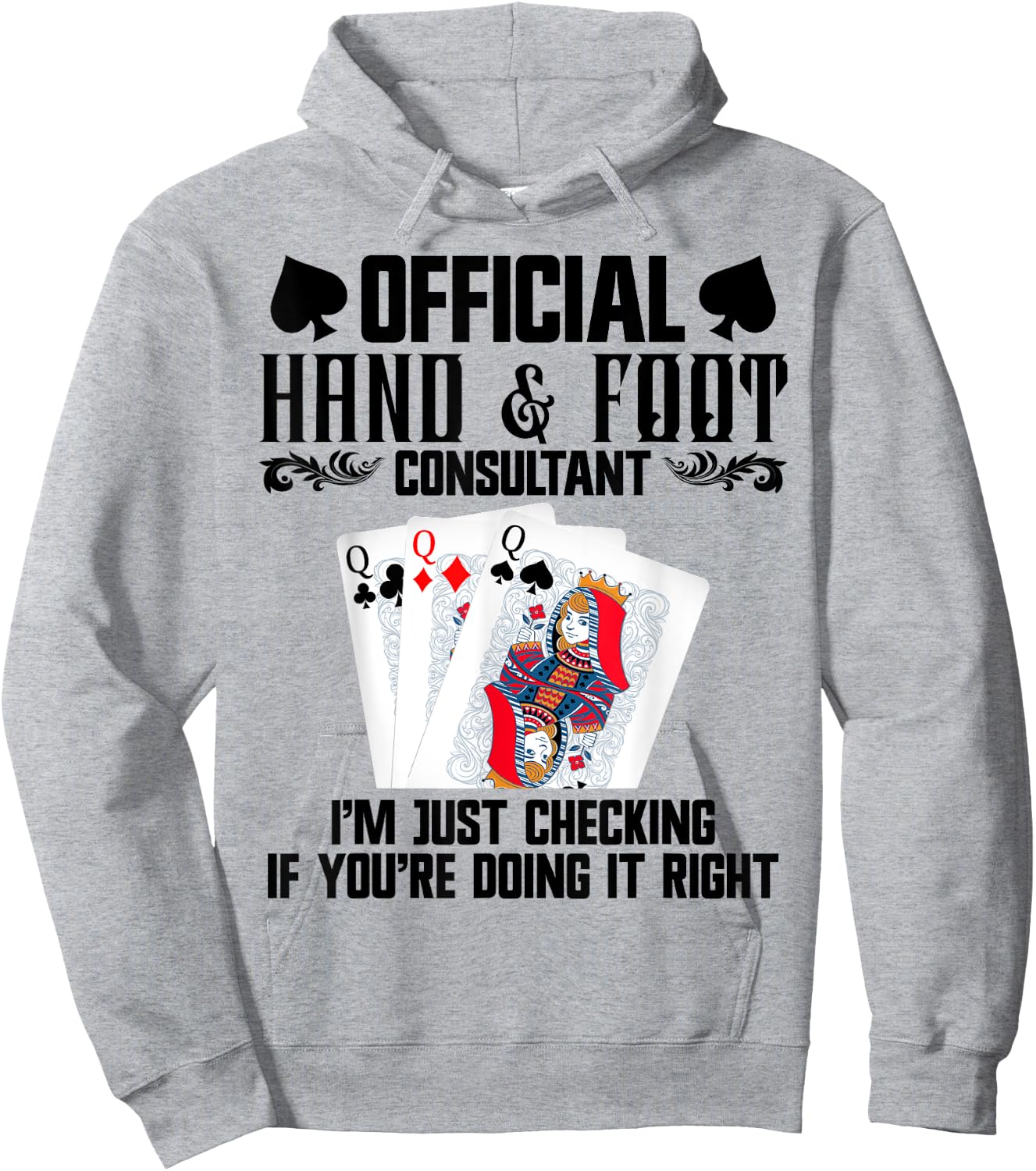 Hand Foot Player Card Holder Pads Card Game Hand and Foot Hoodie - Hoodie | Ash