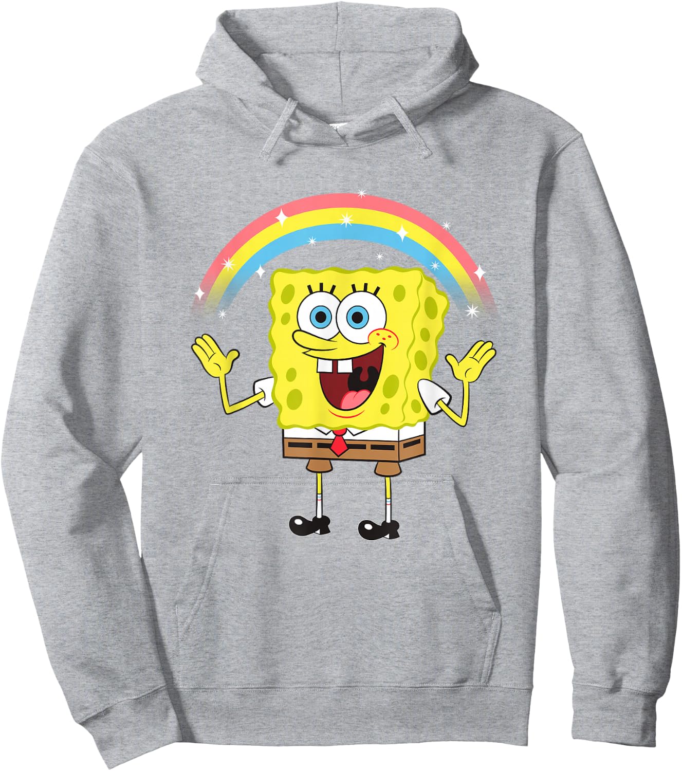 SpongeBob SquarePants Imagination Rainbow Happy Logo Hoodie - Hoodie | Ash