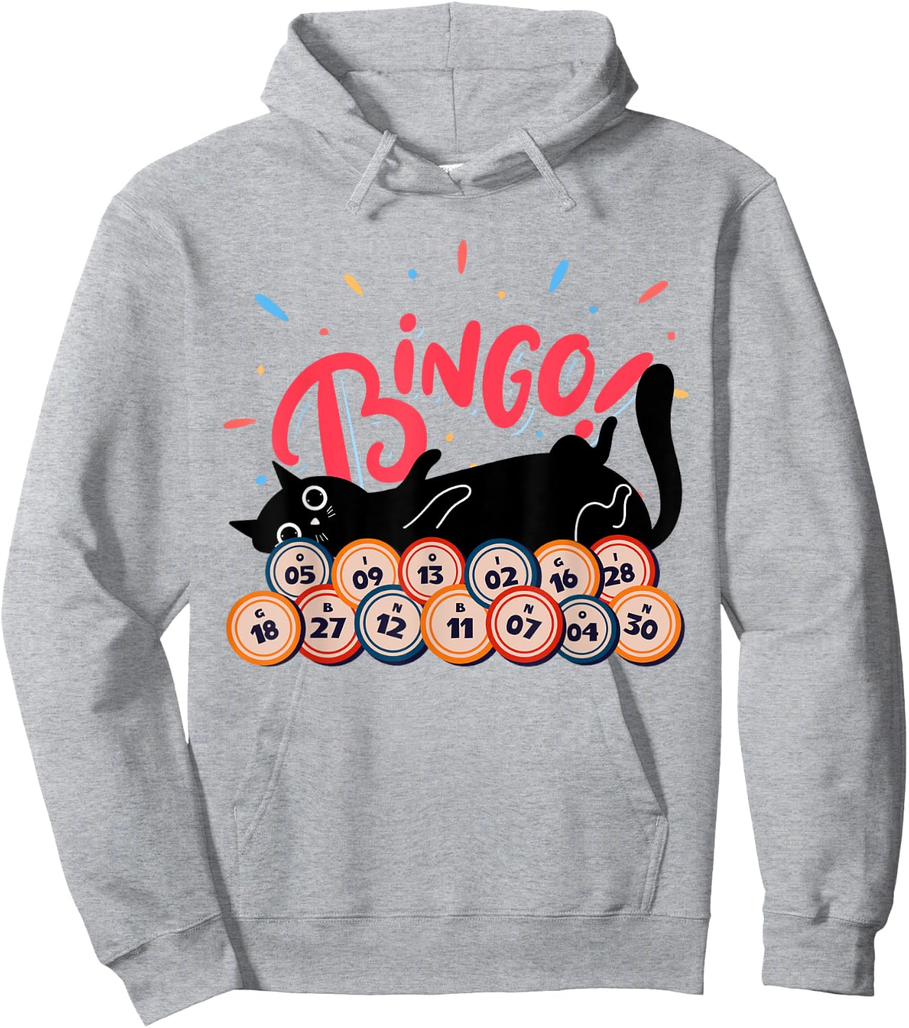 Bingo Balls and Cats - Bingo Player Gambling - Bingo Hoodie - Hoodie | Ash