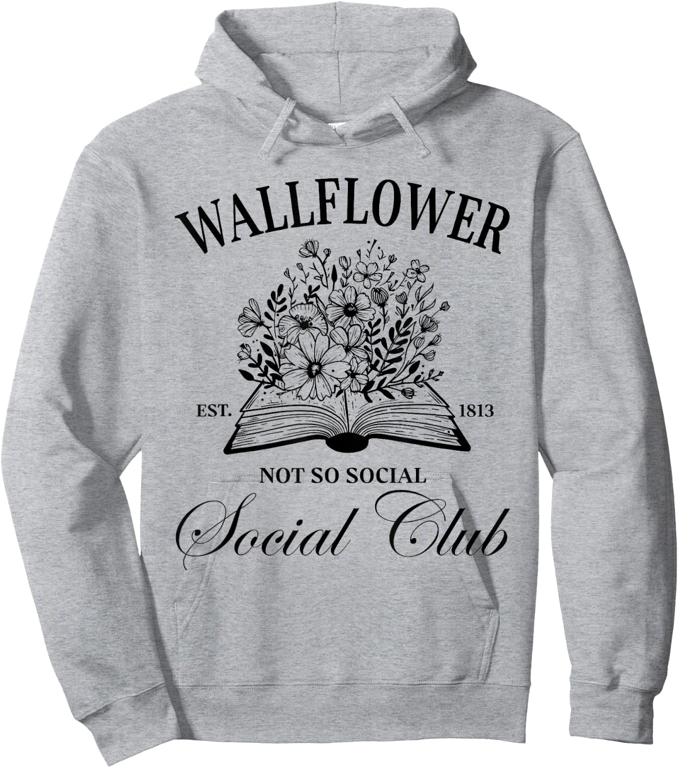Wallflower Social Club, Wildflower Social Club, Book Lover Hoodie - Hoodie | Ash