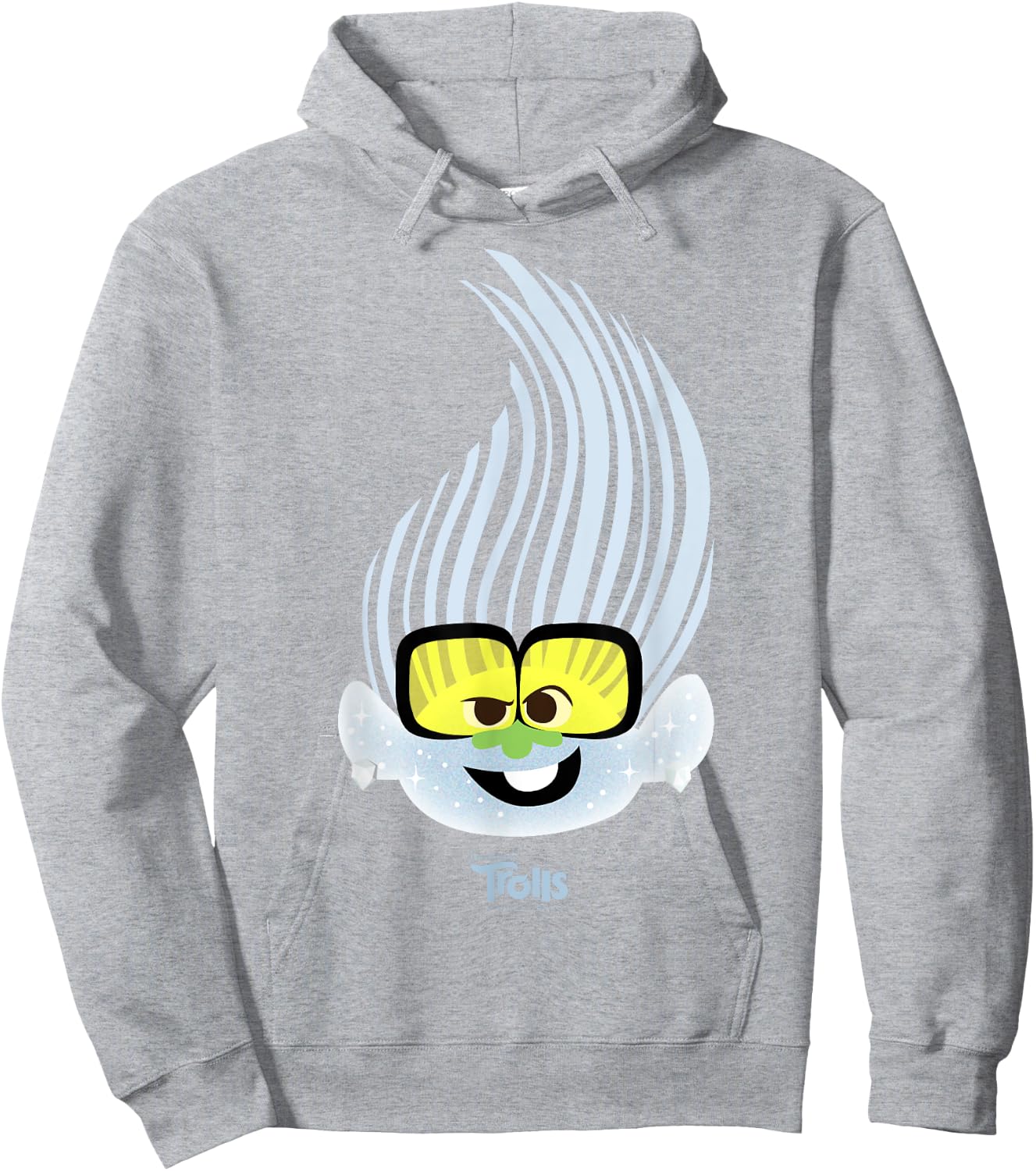 DreamWorks Trolls Tiny Diamond Big Face Hoodie - Hoodie | Ash