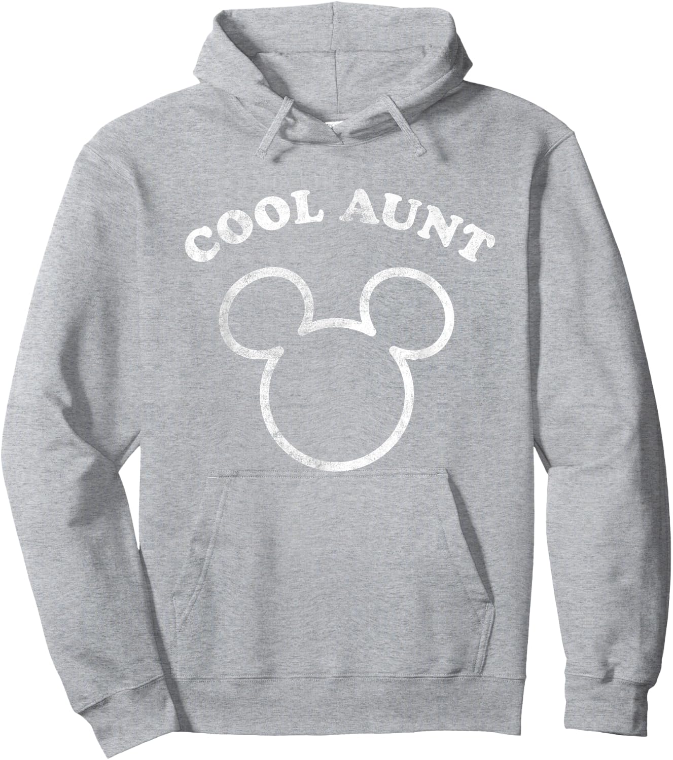 Disney Mickey And Friends Cool Aunt Distressed Chest Logo Hoodie - Hoodie | Ash
