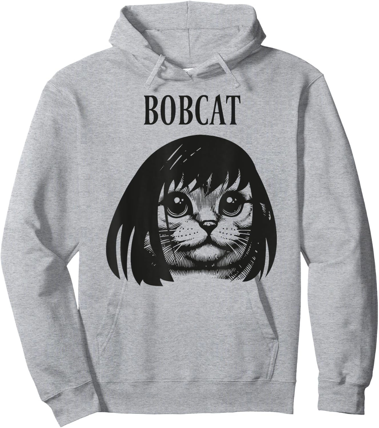 Funny cat bob hairstyle bobcat humorous cats cat lover kitty Hoodie - Hoodie | Ash
