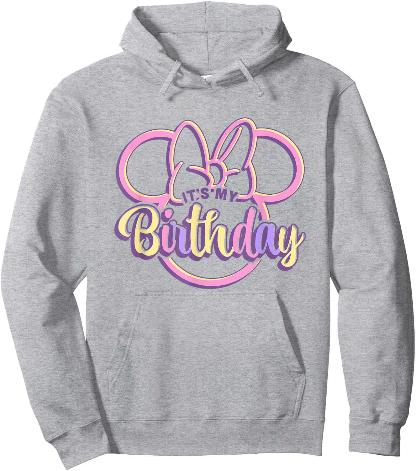 Disney Minnie Mouse It's My Birthday Retro Minnie Ears Logo Hoodie - Hoodie | Ash