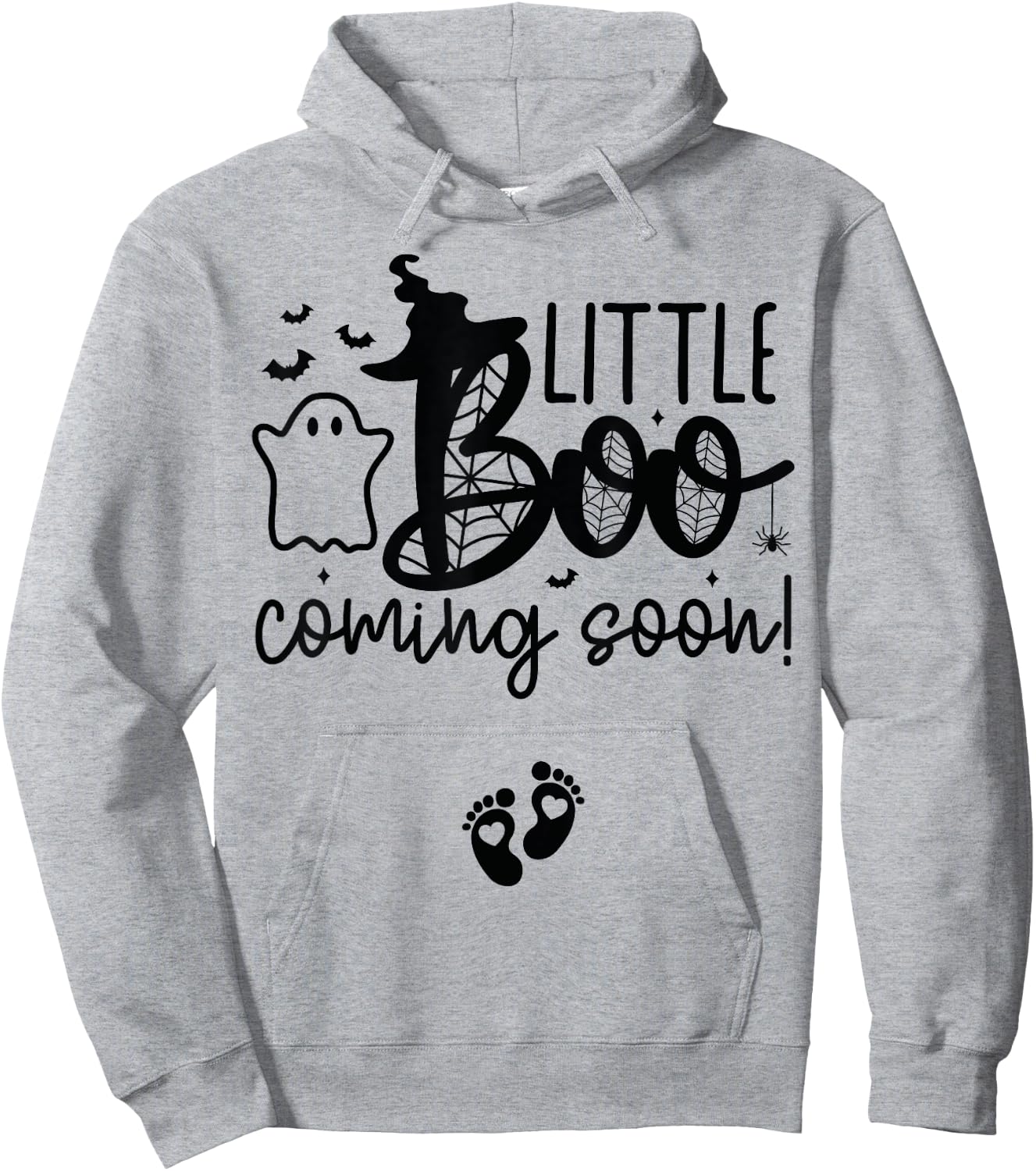 Halloween Pregnancy Announcement Little Boo Coming Soon Hoodie - Hoodie | Ash
