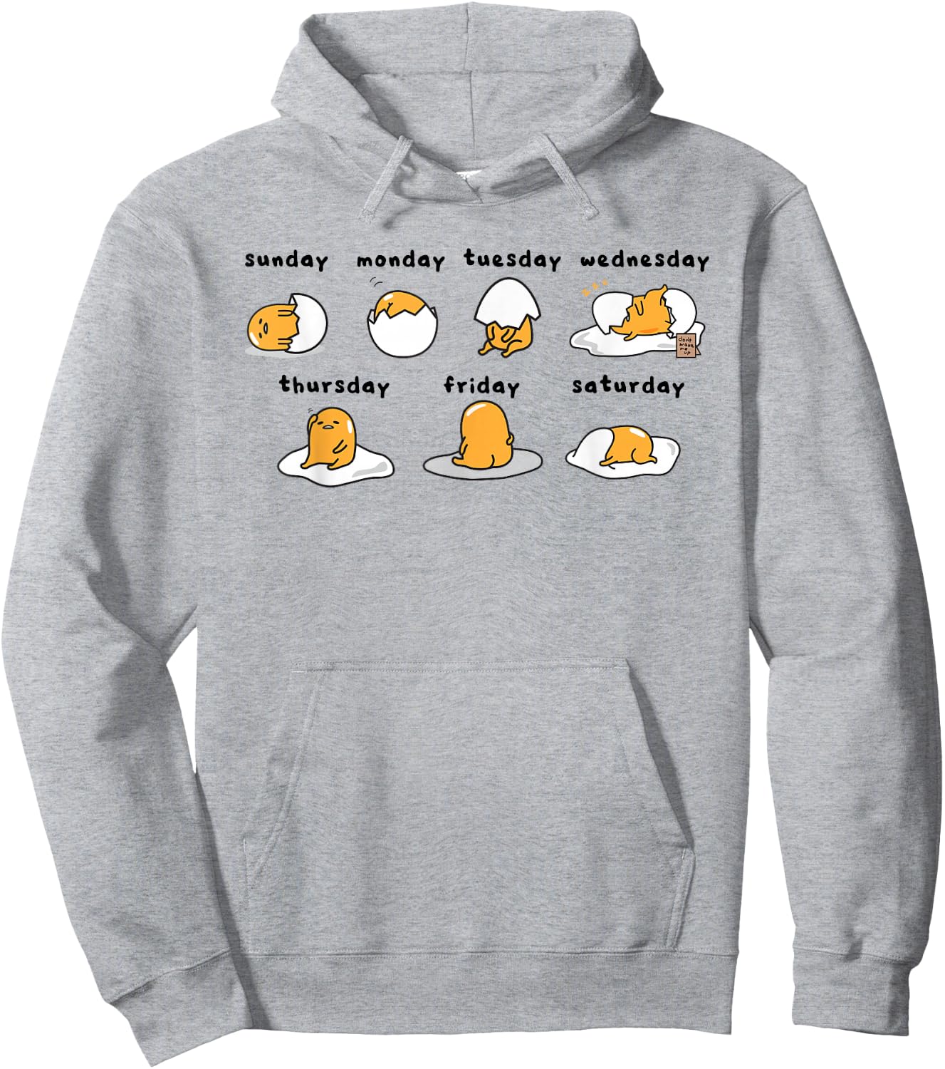 Gudetama Days of The Week Hoodie - Hoodie | Ash