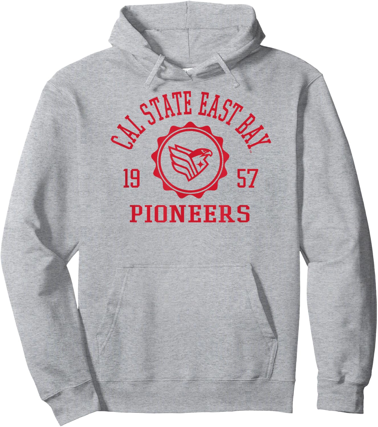 Cal State East Bay Pioneers Stamp Gray Officially Licensed Hoodie - Hoodie | Ash
