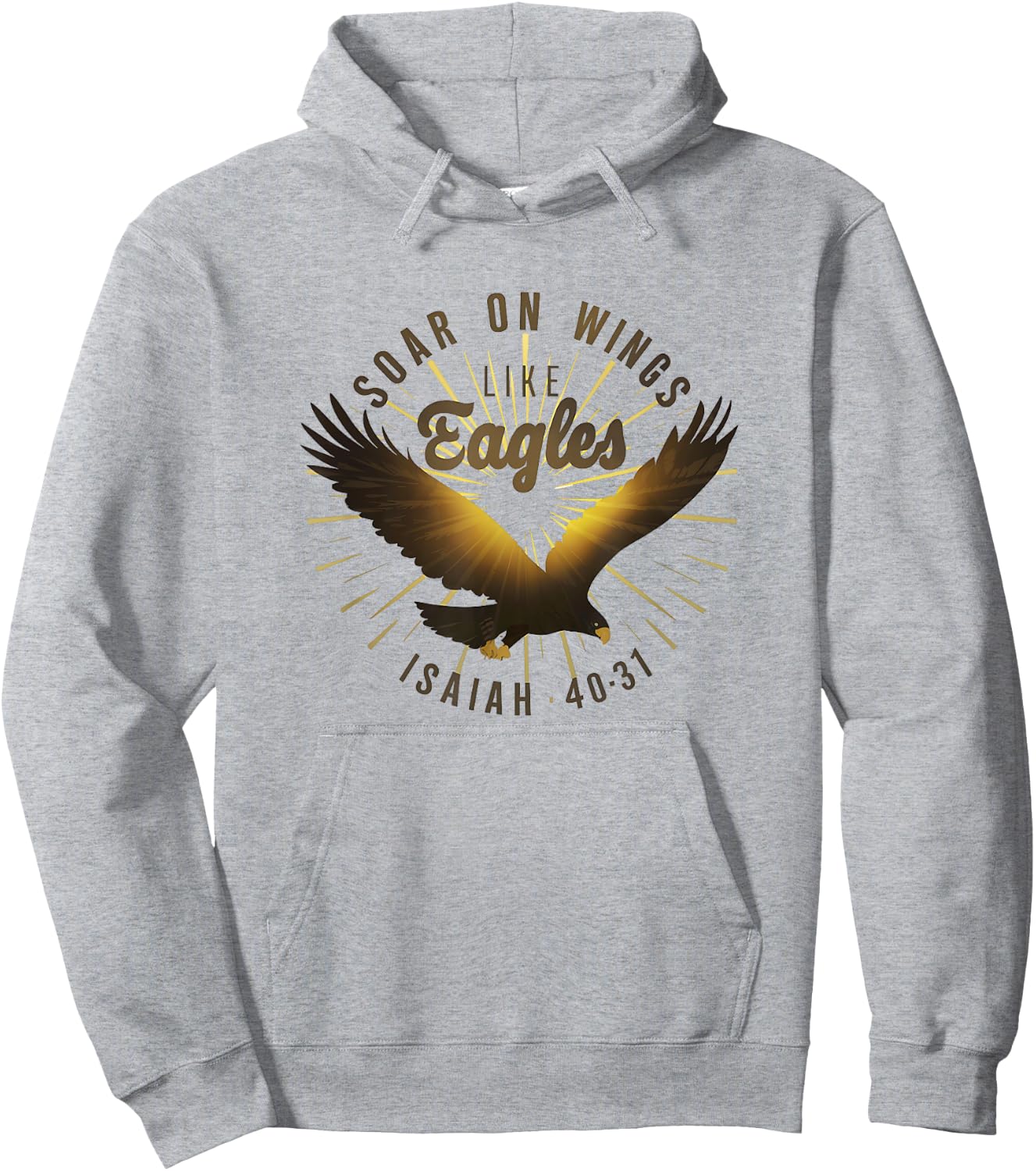 Soar on Wings like Eagles Isaiah 40:31 Eagle Design Hoodie - Hoodie | Ash