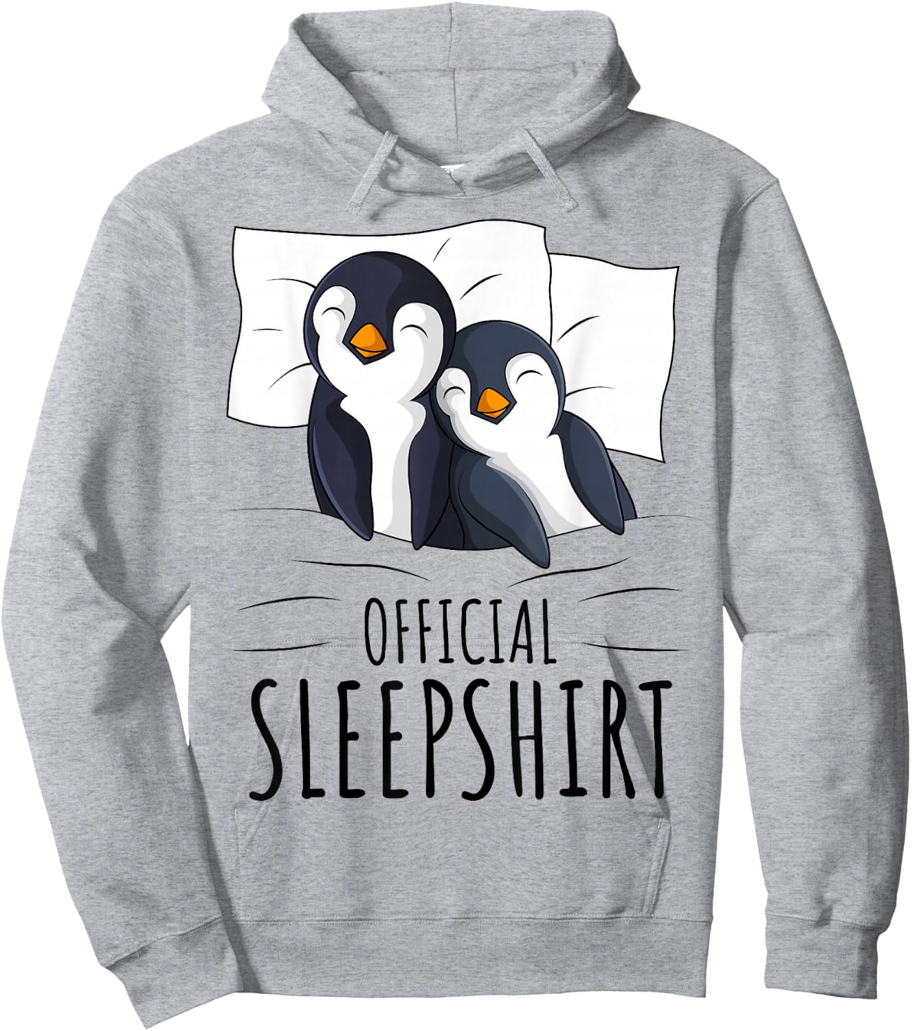 Sleeping Penguin Lover Napping Official Sleepshirt Hoodie - Hoodie | Ash