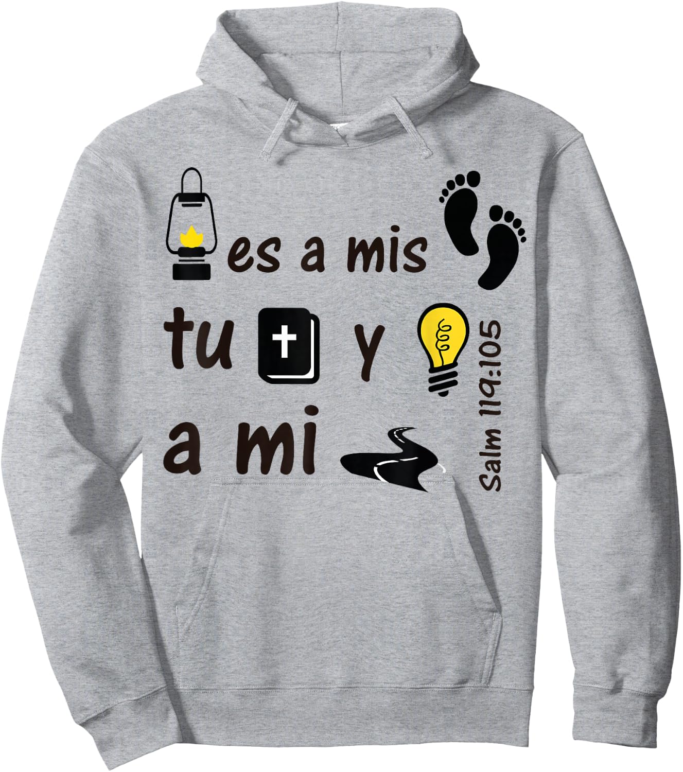 Lámpara es a mis pies tu palabra, y luz para mi camino Hoodie - Hoodie | Ash