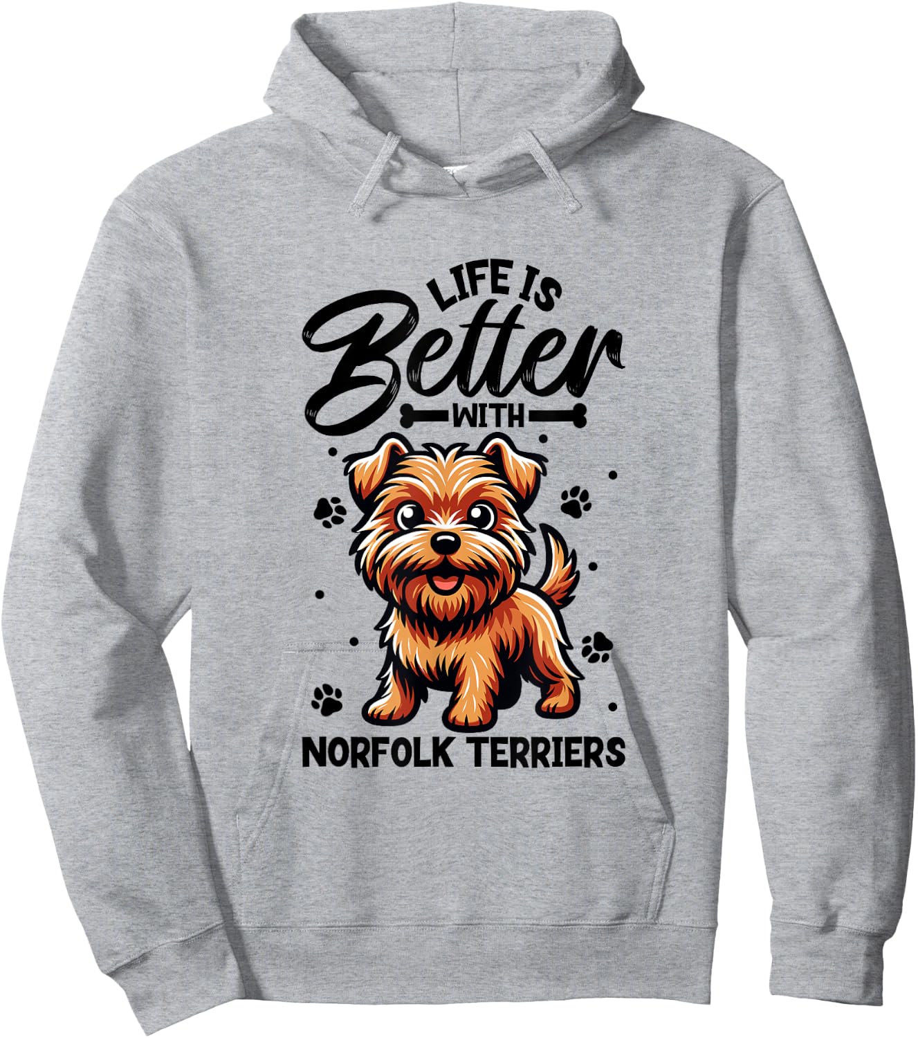 Best life with Norfolk Terrier Hoodie - Hoodie | Ash