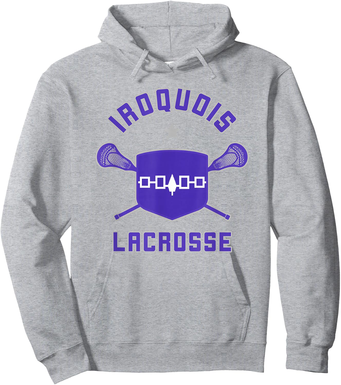 Iroquois Lacrosse Lax Sticks & Flag Hoodie - Hoodie | Ash