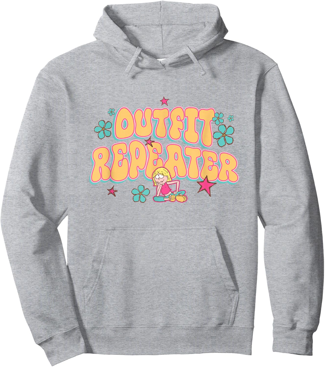 Disney Lizzy McGuire Outfit Repeater Retro Chest Text Logo Hoodie - Hoodie | Ash