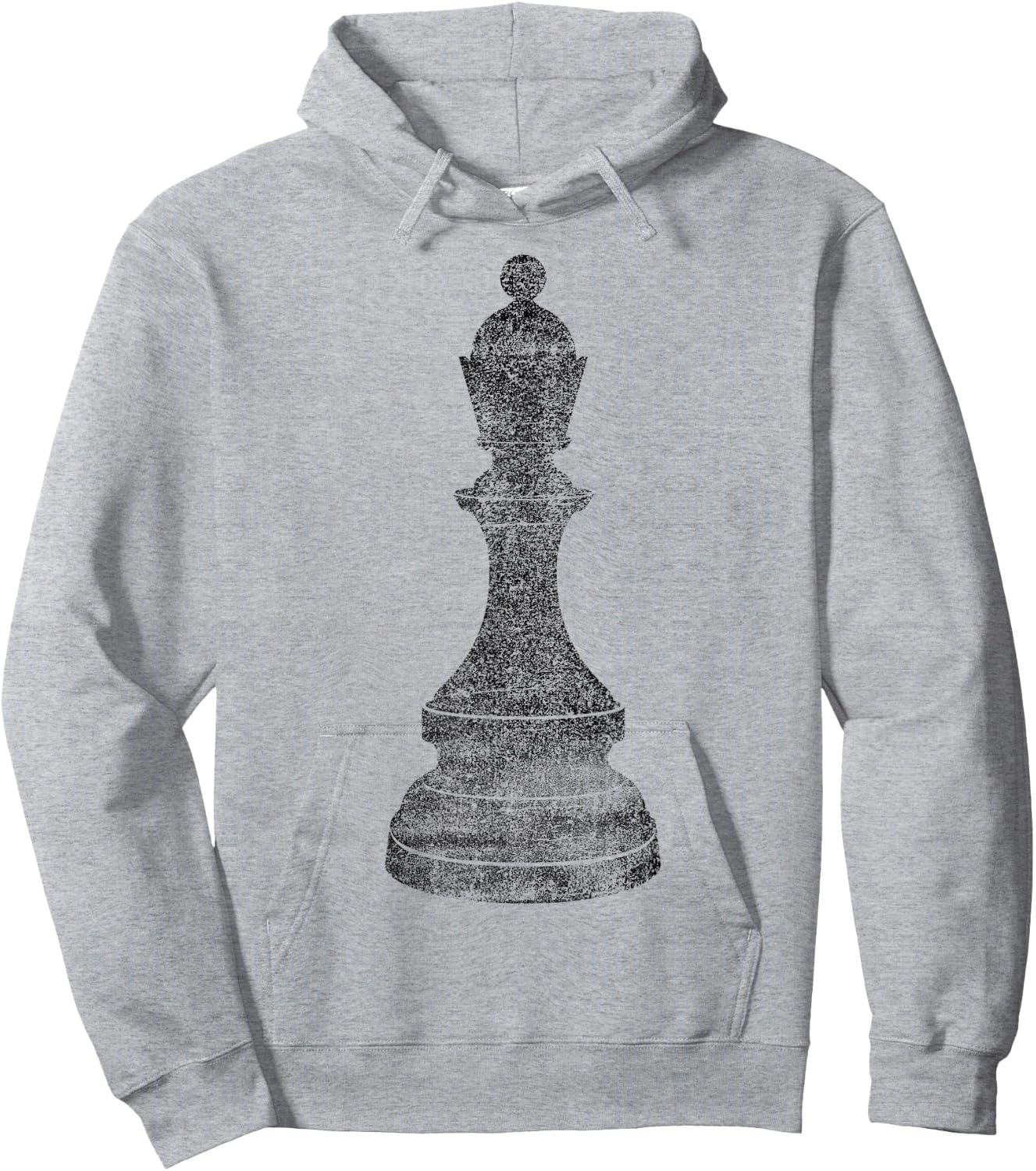 Distressed vintage Chess piece black Queen chess player game Hoodie - Hoodie | Ash