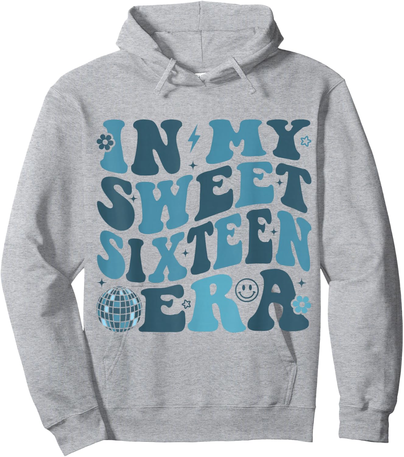 In My Sweet Sixteen Era Groovy Retro Boys Girl 16th Birthday Hoodie - Hoodie | Ash
