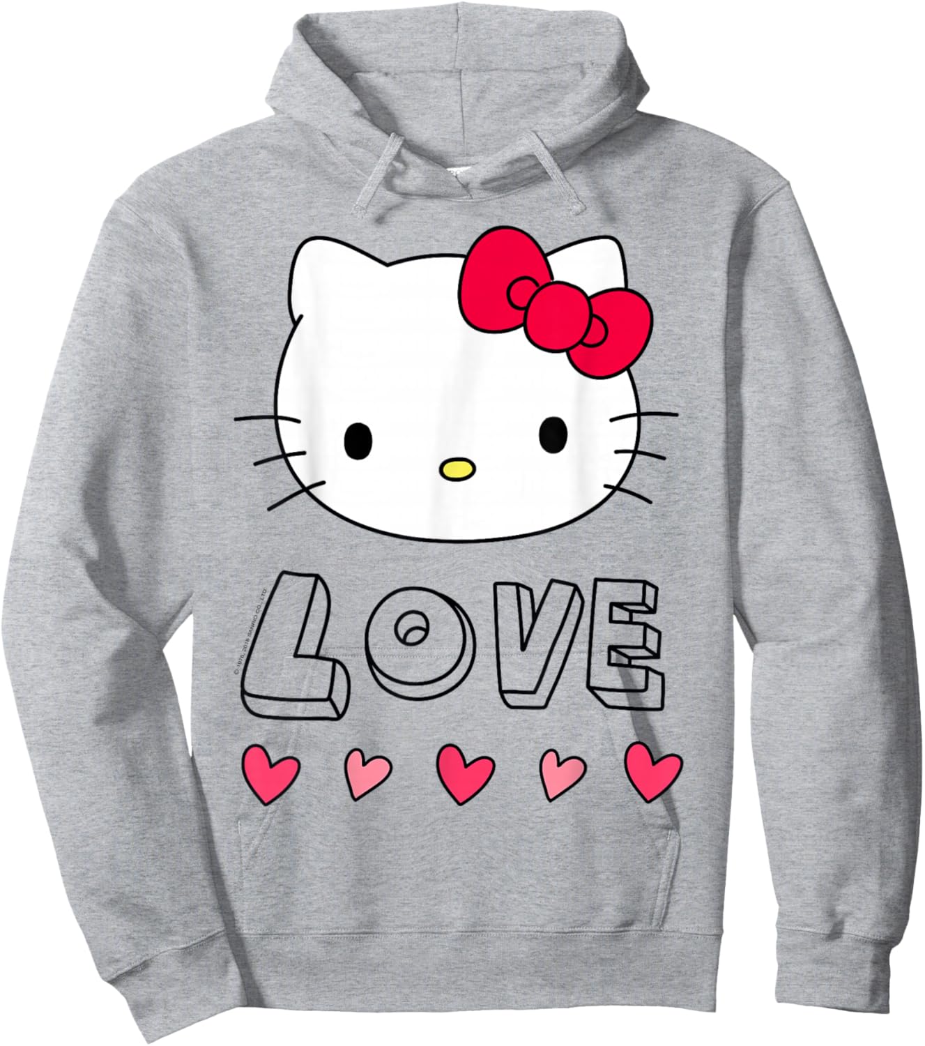 Hello Kitty Love and Hearts Valentine Shirt Hoodie - Hoodie | Ash