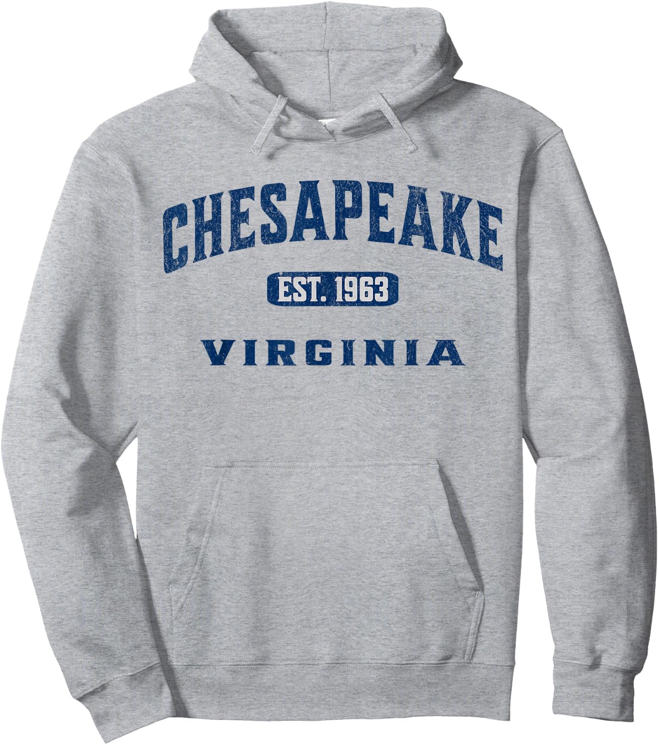 Vintage Athletic VA Souvenir Visit Chesapeake Virginia Hoodie - Hoodie | Ash