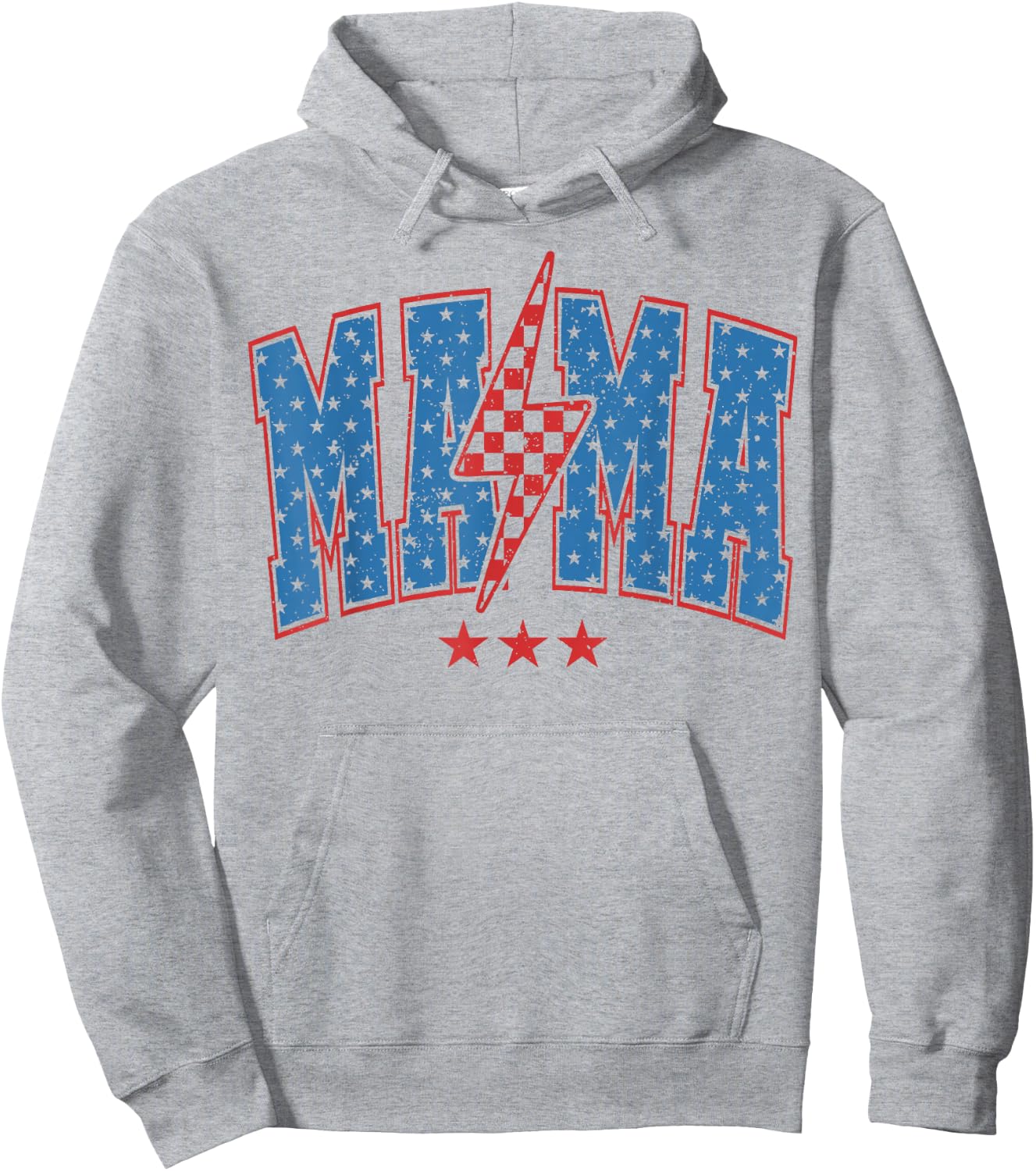 American Mama and Mini 4th of July, Mama lignting Bolt Hoodie - Hoodie | Ash