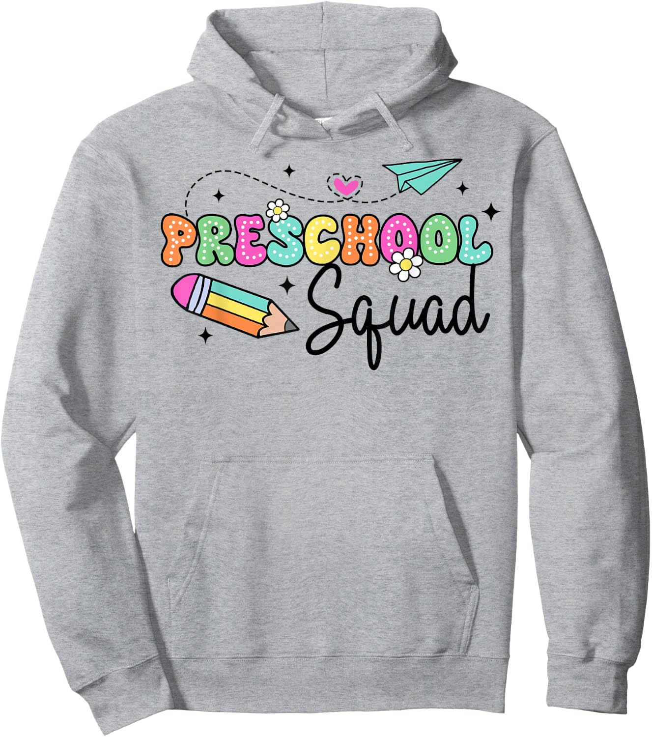 Preschool Squad Student Teacher Back To School Groovy Hoodie - Hoodie | Ash