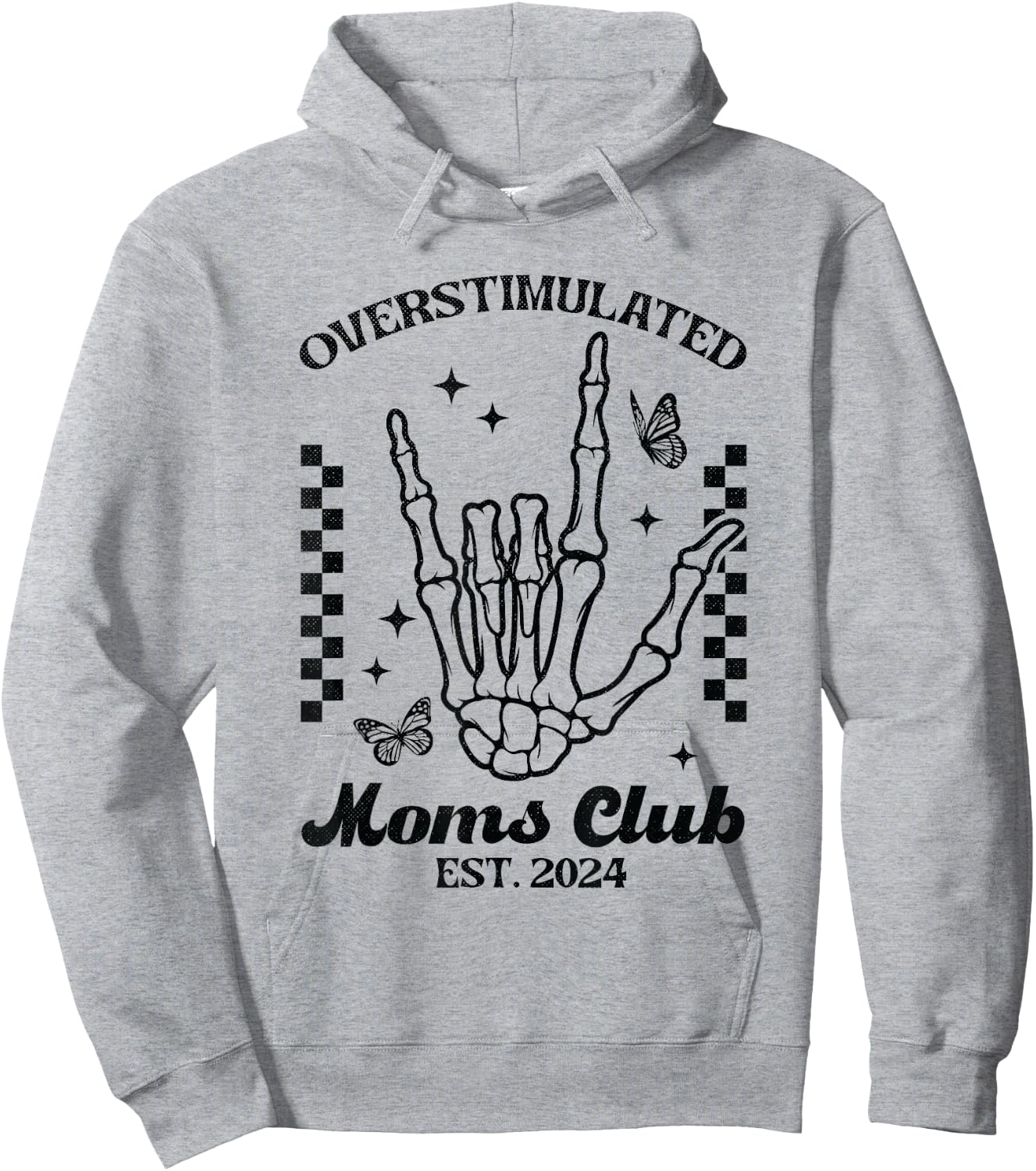 Vintage Overstimulated Moms Club Est. 2024 Hoodie - Hoodie | Ash