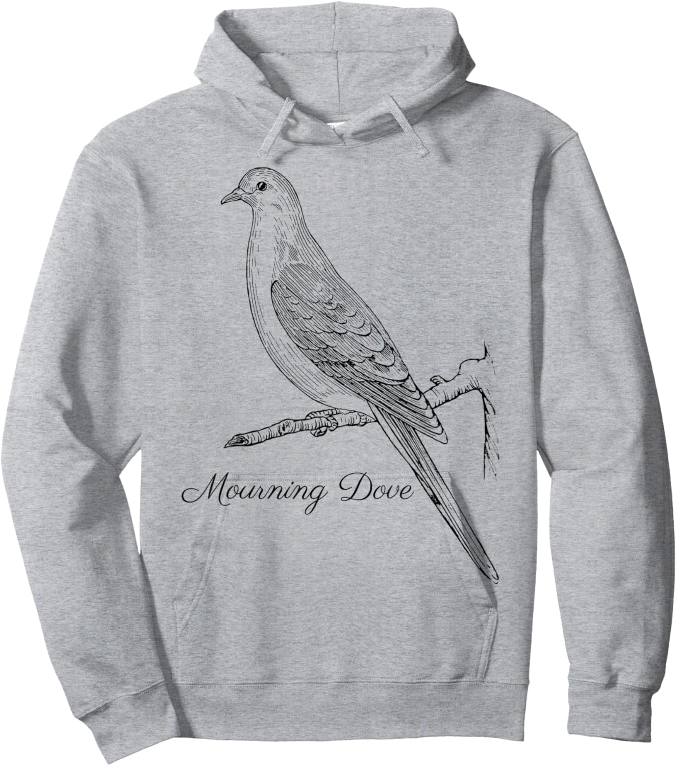 Mourning Dove Bird Shirt Ornithology Black Lines Hoodie - Hoodie | Ash