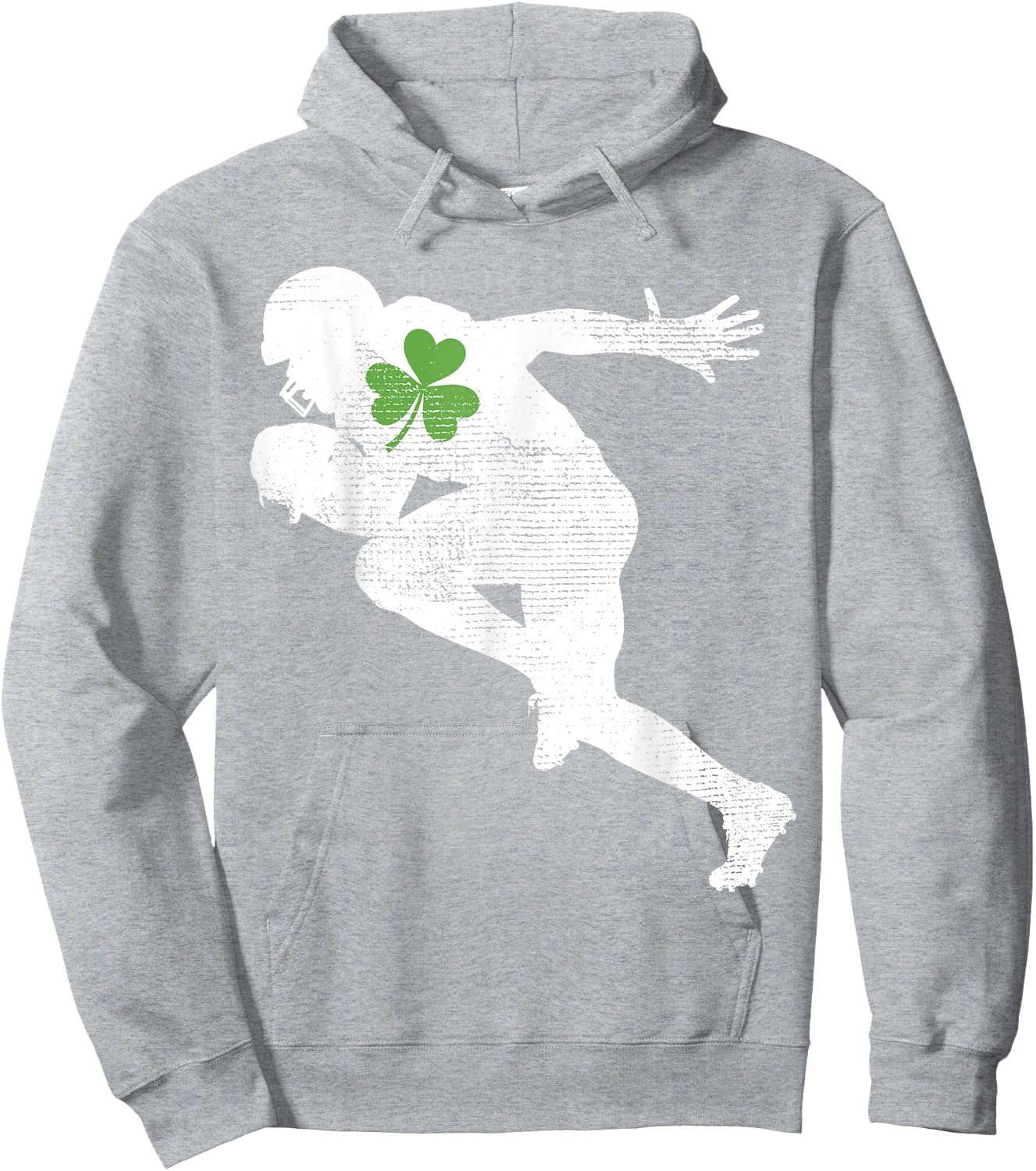 American Football Lovers Green Shamrock Leaf St Patricks Day Hoodie - Hoodie | Ash