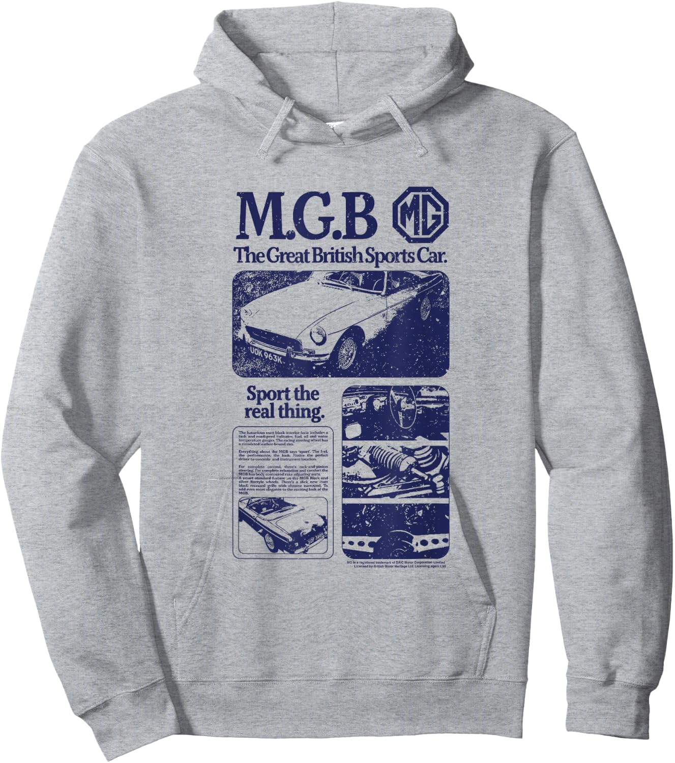 MG MGB Sports Car Promo Ad Hoodie - Hoodie | Ash