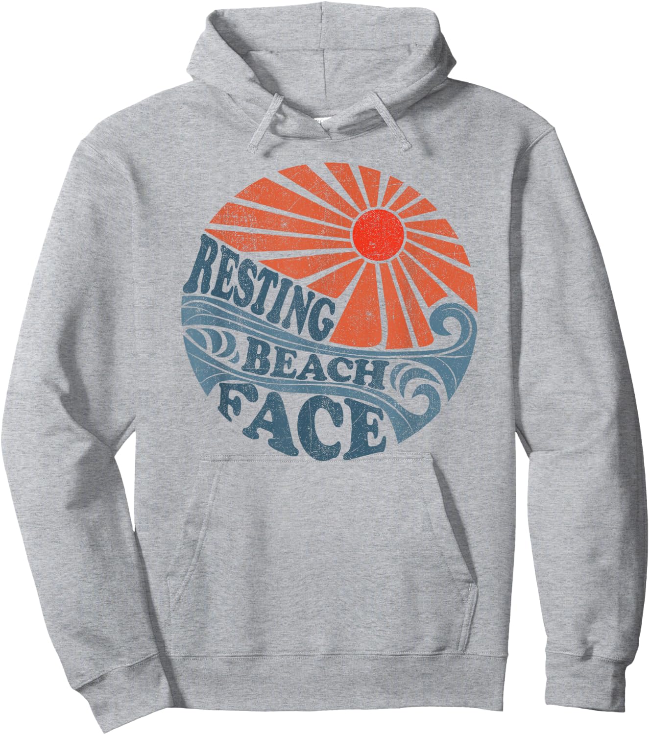 Vintage Resting Beach Face Funny Retro 70's Vacation Women's Hoodie - Hoodie | Ash