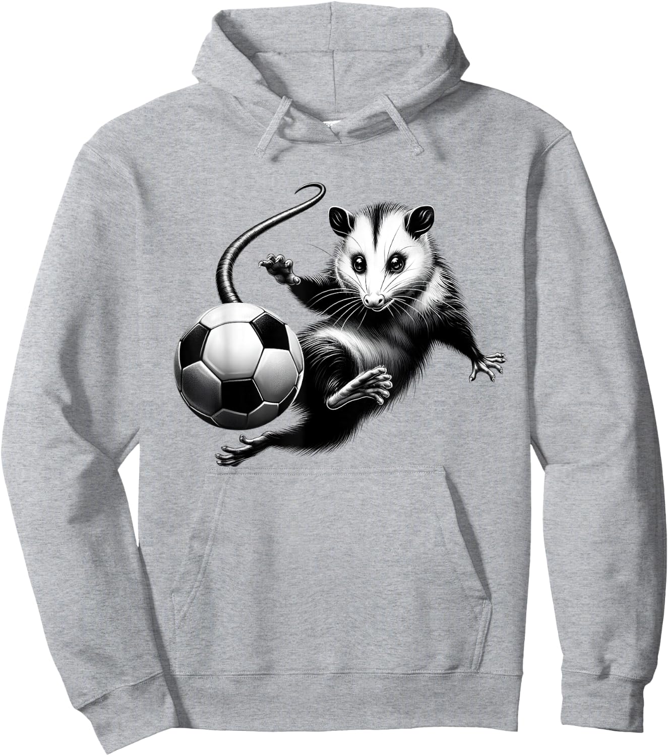 Vintage Possum Playing Soccer Opossum Lover Soccer Player Hoodie - Hoodie | Ash