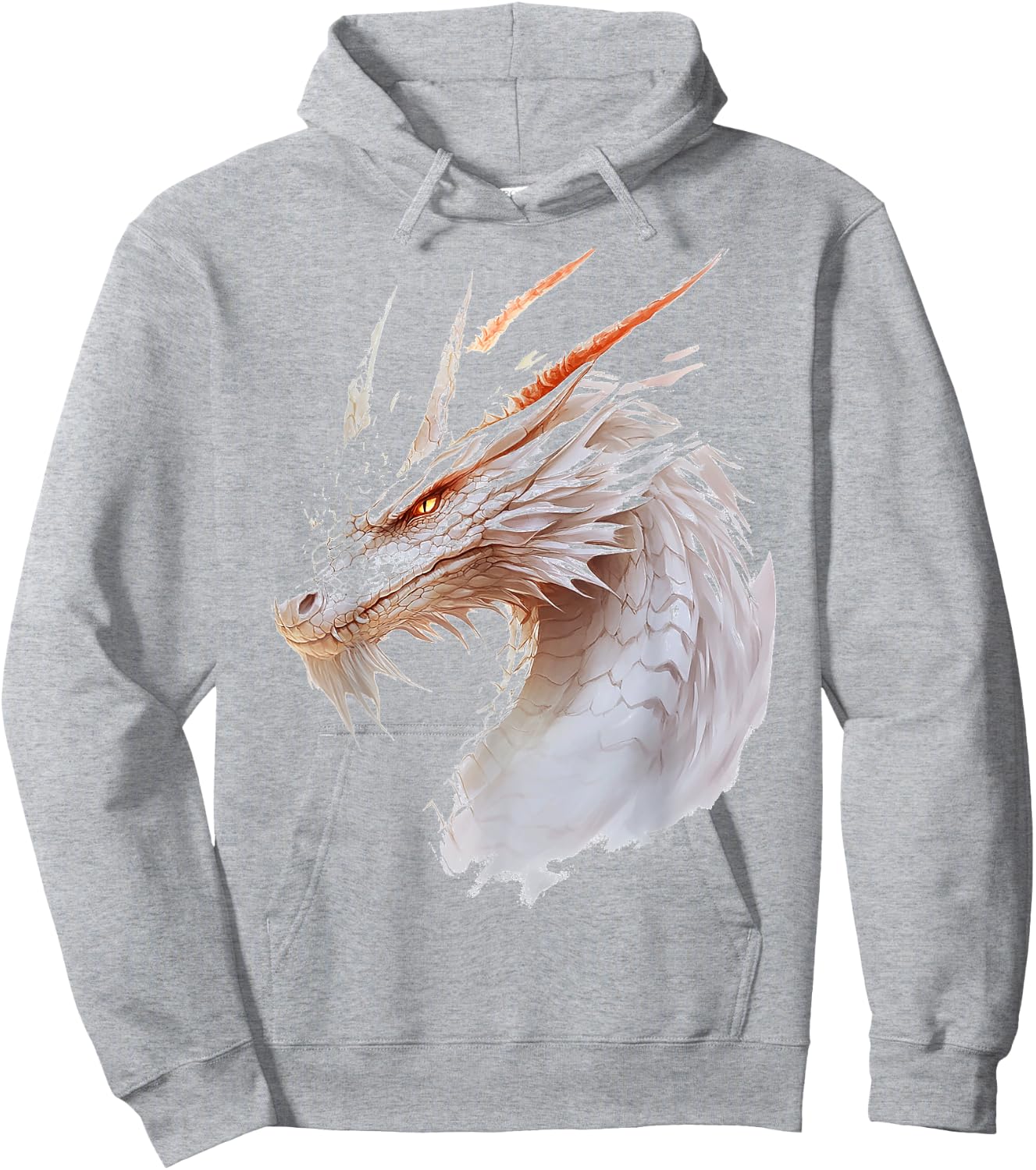 White Dragon Motif Mythical Art White Dragon Hoodie - Hoodie | Ash