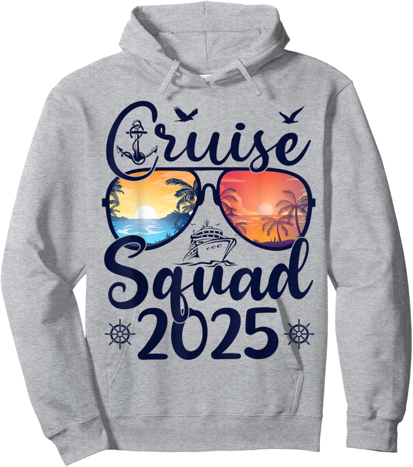 Cruise Squad 2025 Summer Vacation Matching Family Cruise Hoodie - Hoodie | Ash