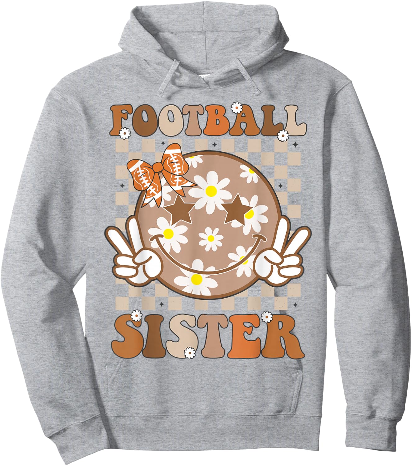 Football Sister Shirt for Girls Women Toddler Sport Lover Hoodie - Hoodie | Ash