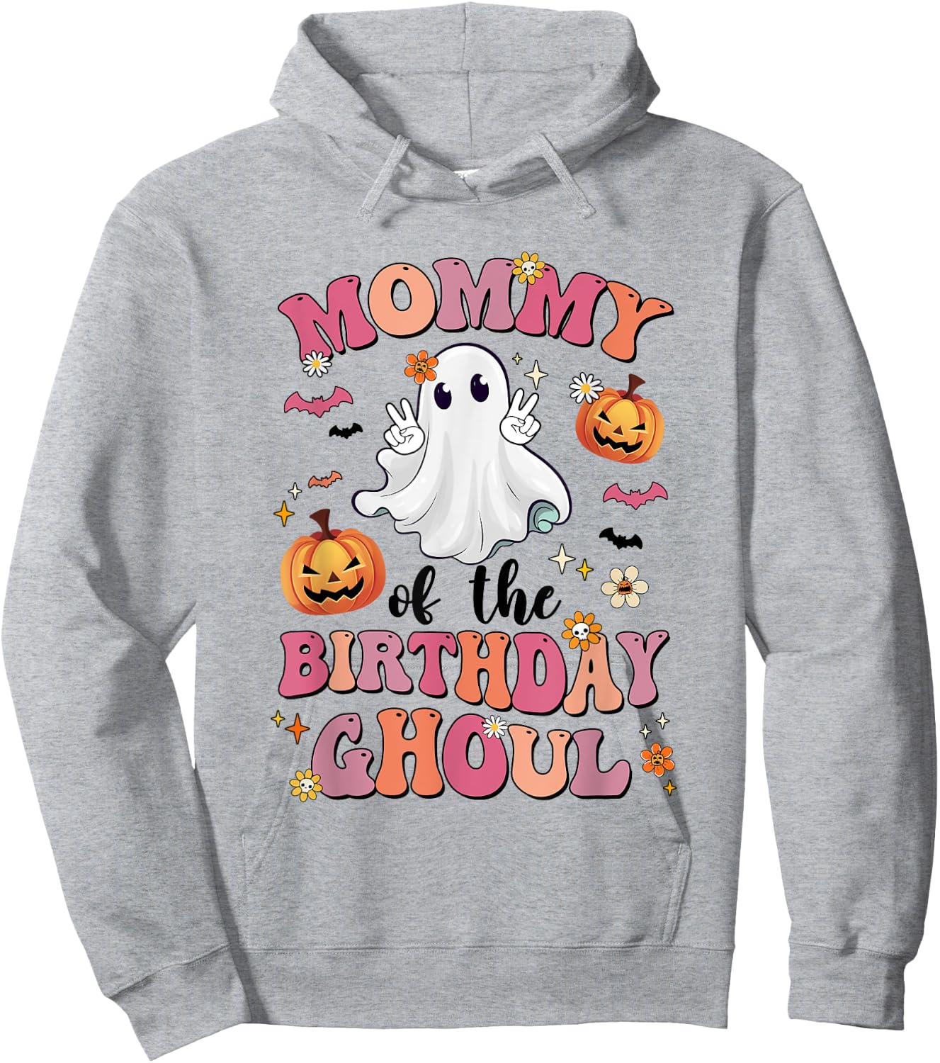 Mommy Of The Birthday Ghoul Halloween Bday Boys Girls Ghost Hoodie - Hoodie | Ash