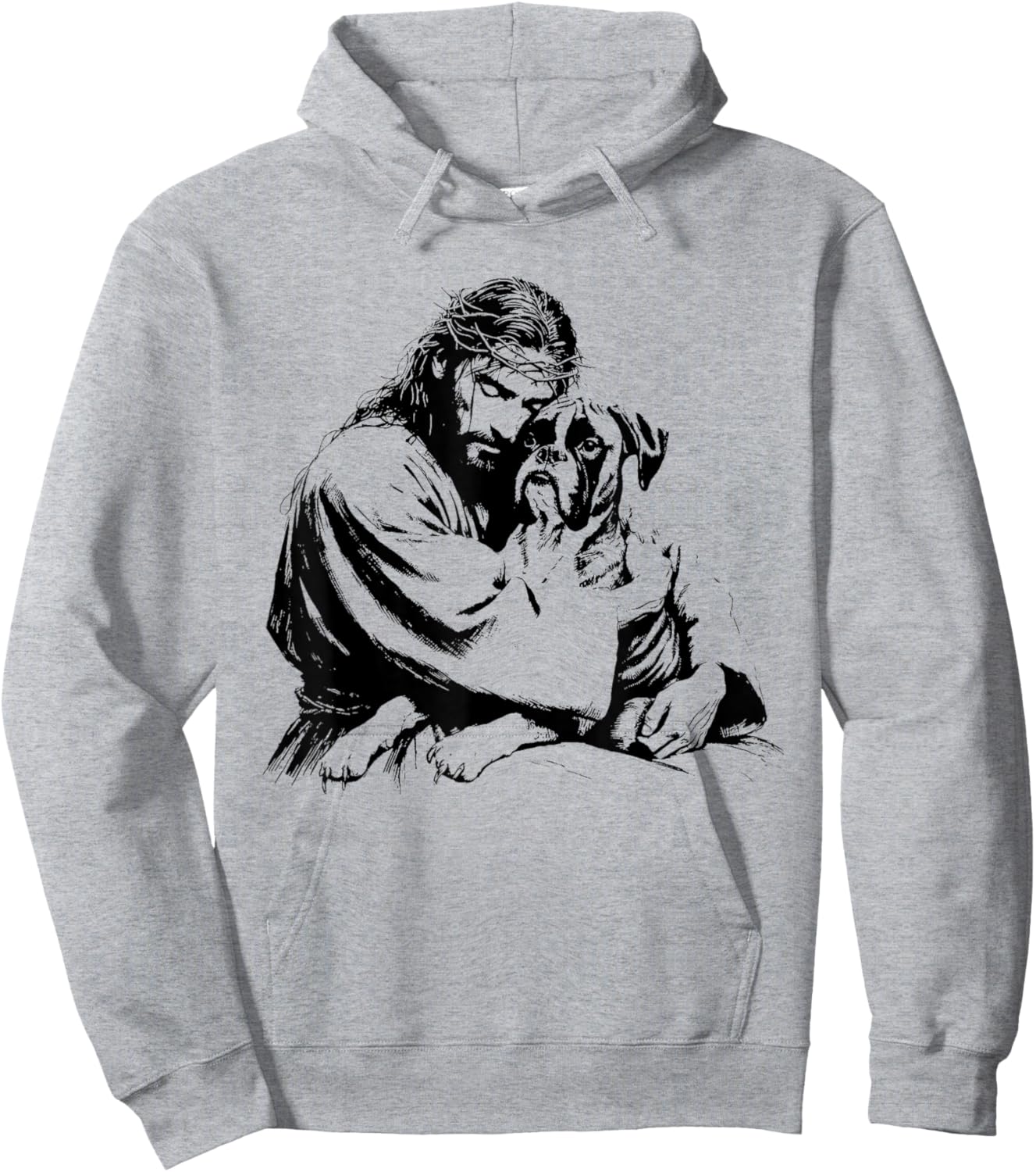 Jesus Boxer Dog - Funny Christian Religious Dog Lover Women Girls Kids Hoodie - Hoodie | Ash