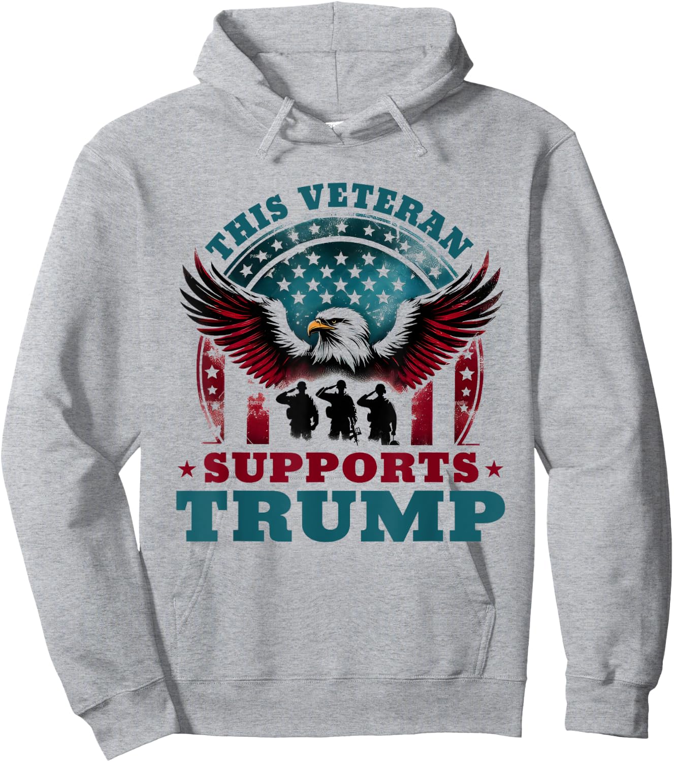 This Veteran Supports Trump 2024 American Flag 4th Of July Hoodie - Hoodie | Ash