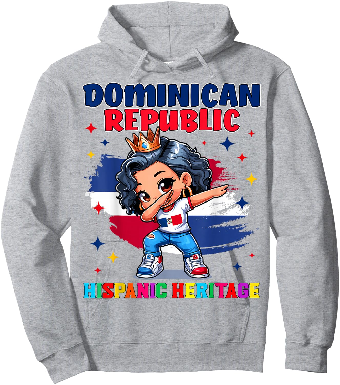 Dominican Republic Girl Hispanic Heritage Celebration Kids Hoodie - Hoodie | Ash