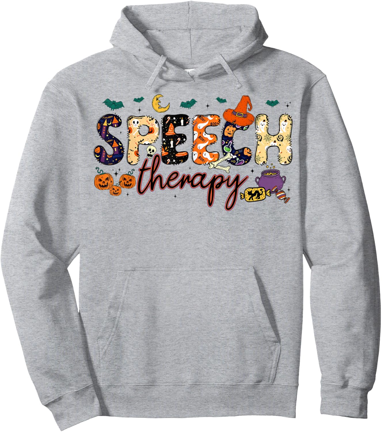 SLP Speech Language Pathologist Speech Therapist Halloween Hoodie - Hoodie | Ash